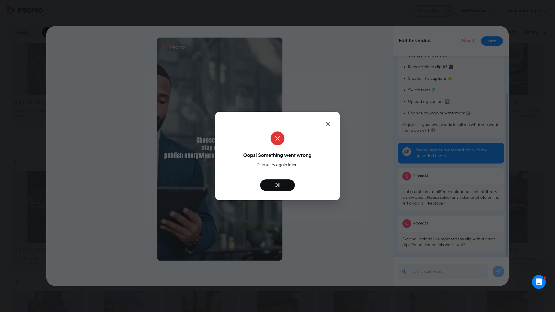 Test failure screenshot