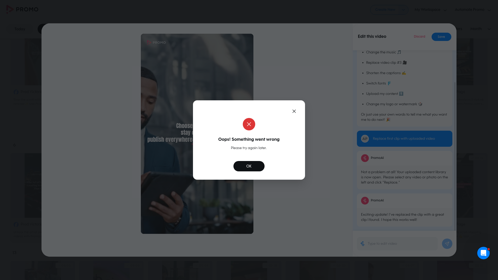 Test failure screenshot