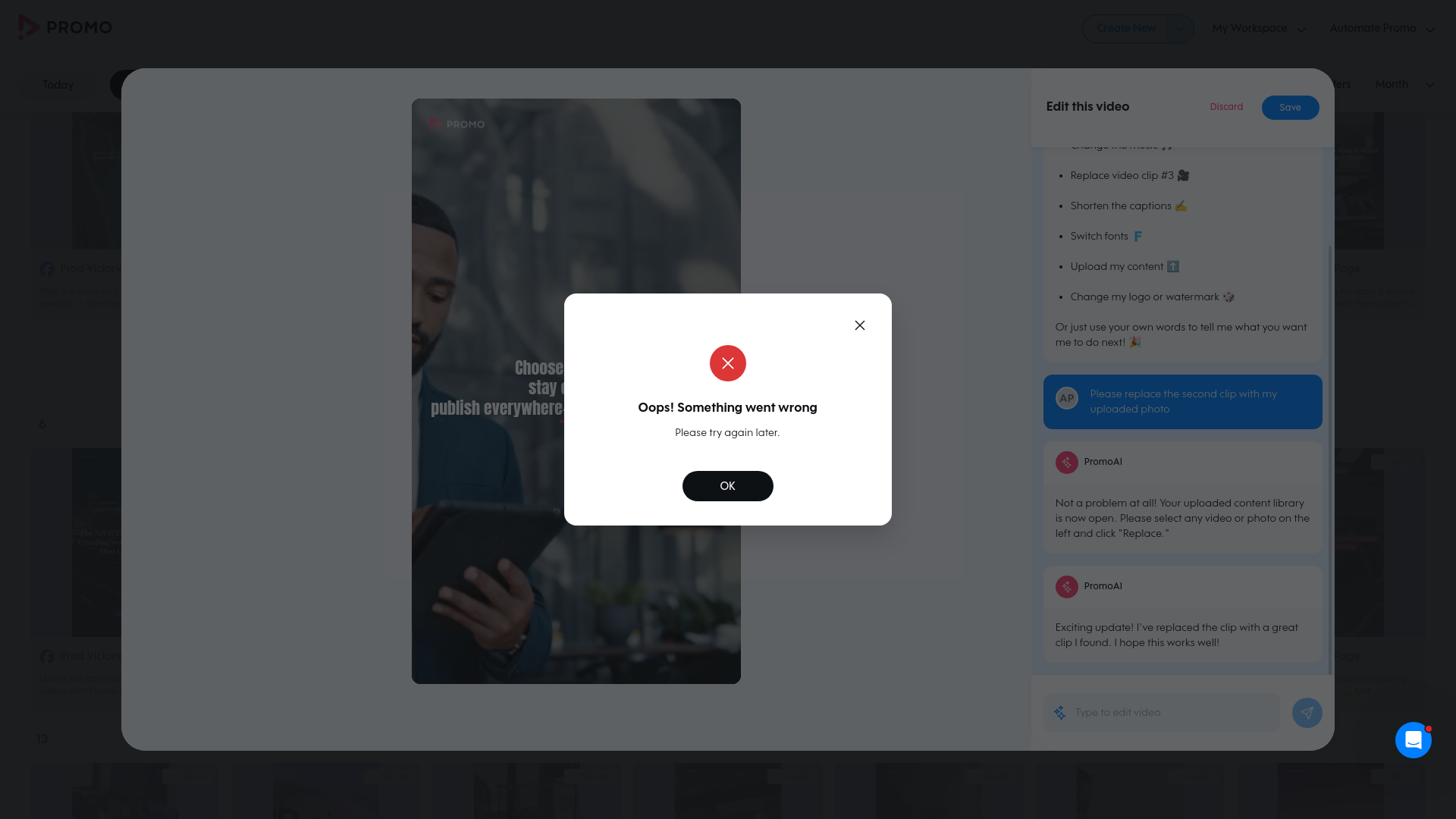 Test failure screenshot