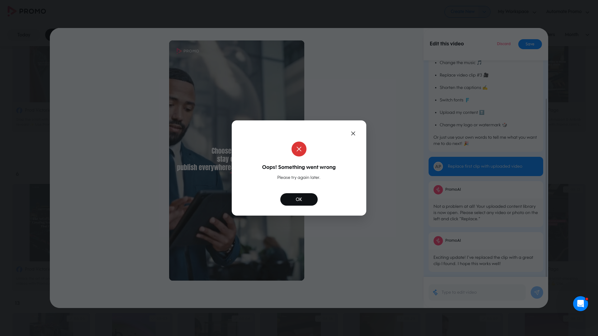 Test failure screenshot