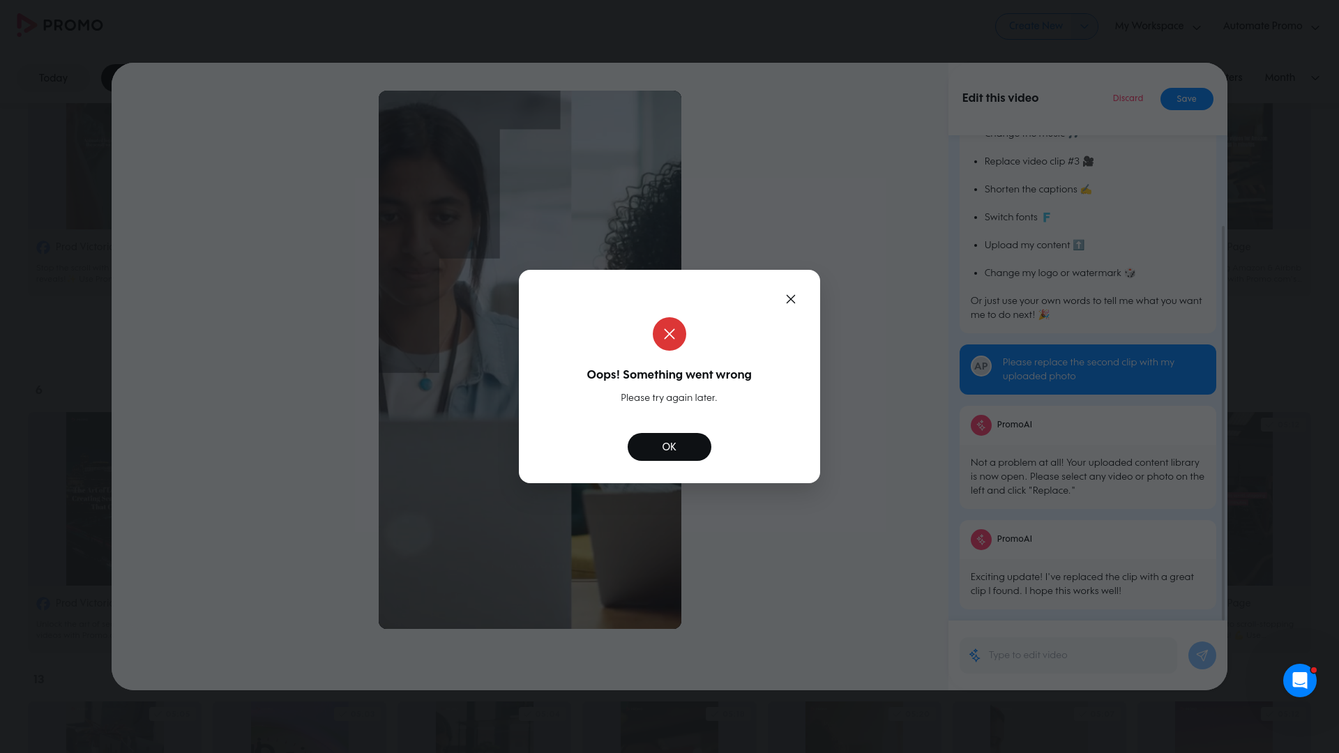 Test failure screenshot