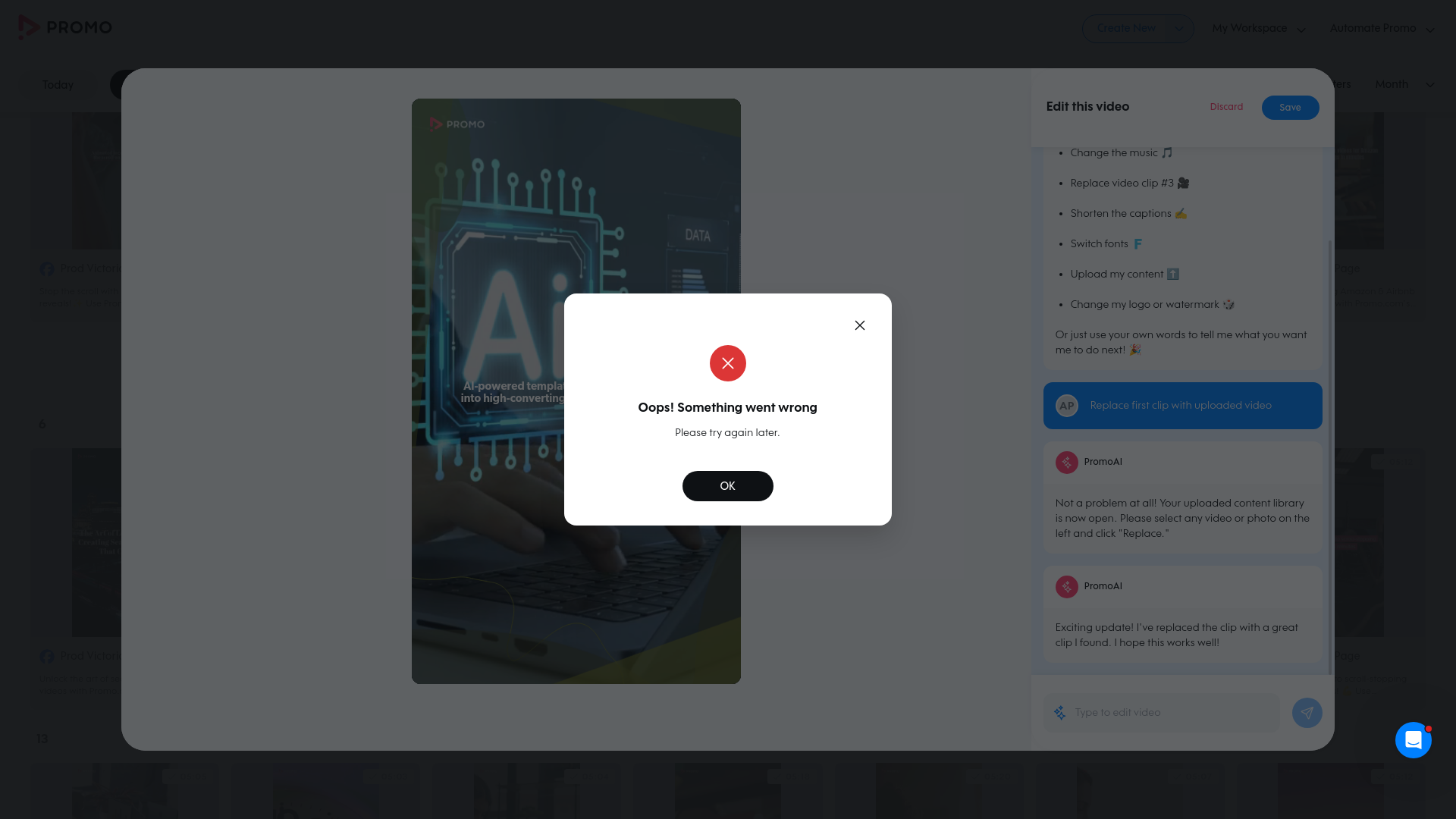 Test failure screenshot