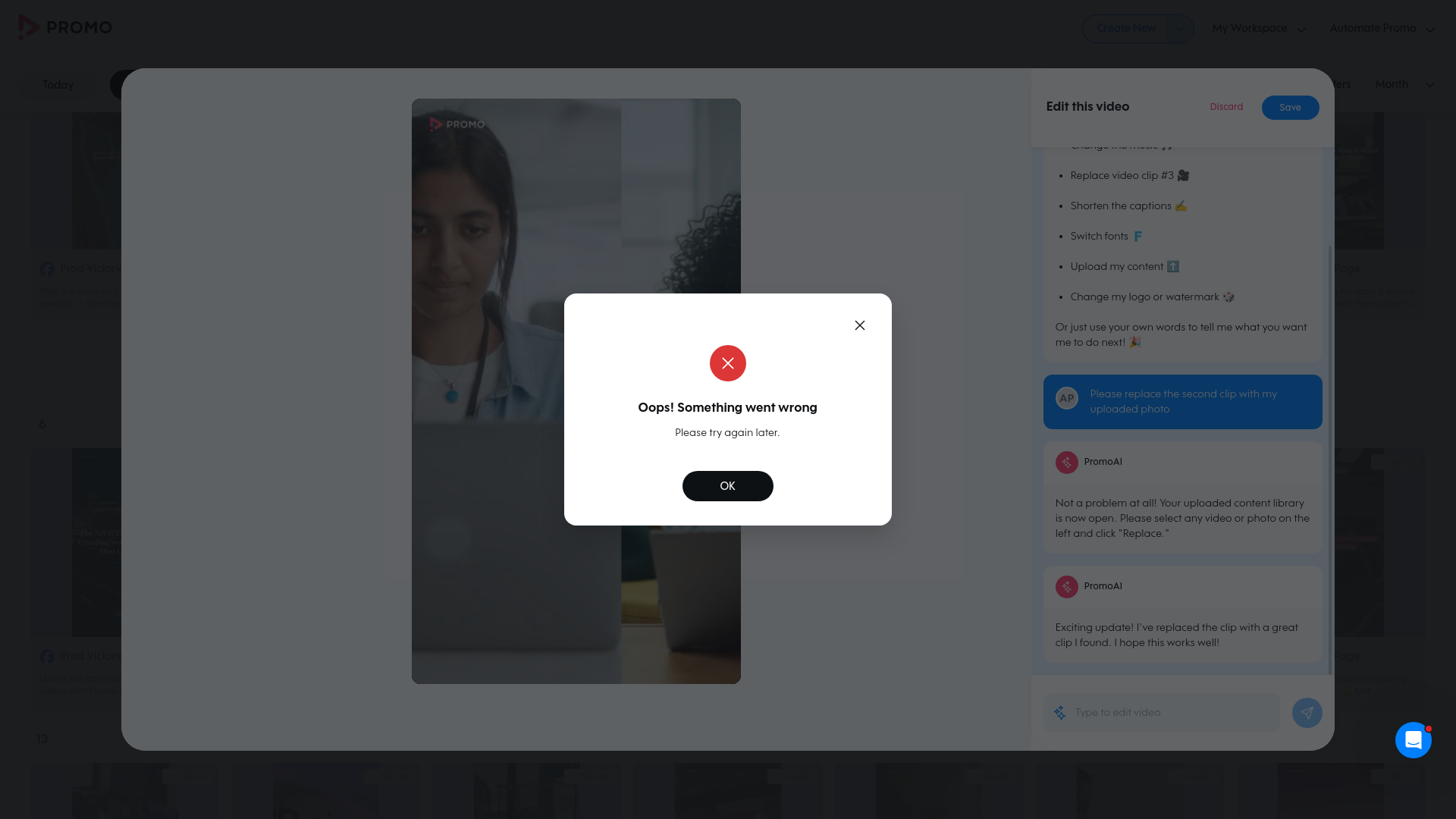 Test failure screenshot