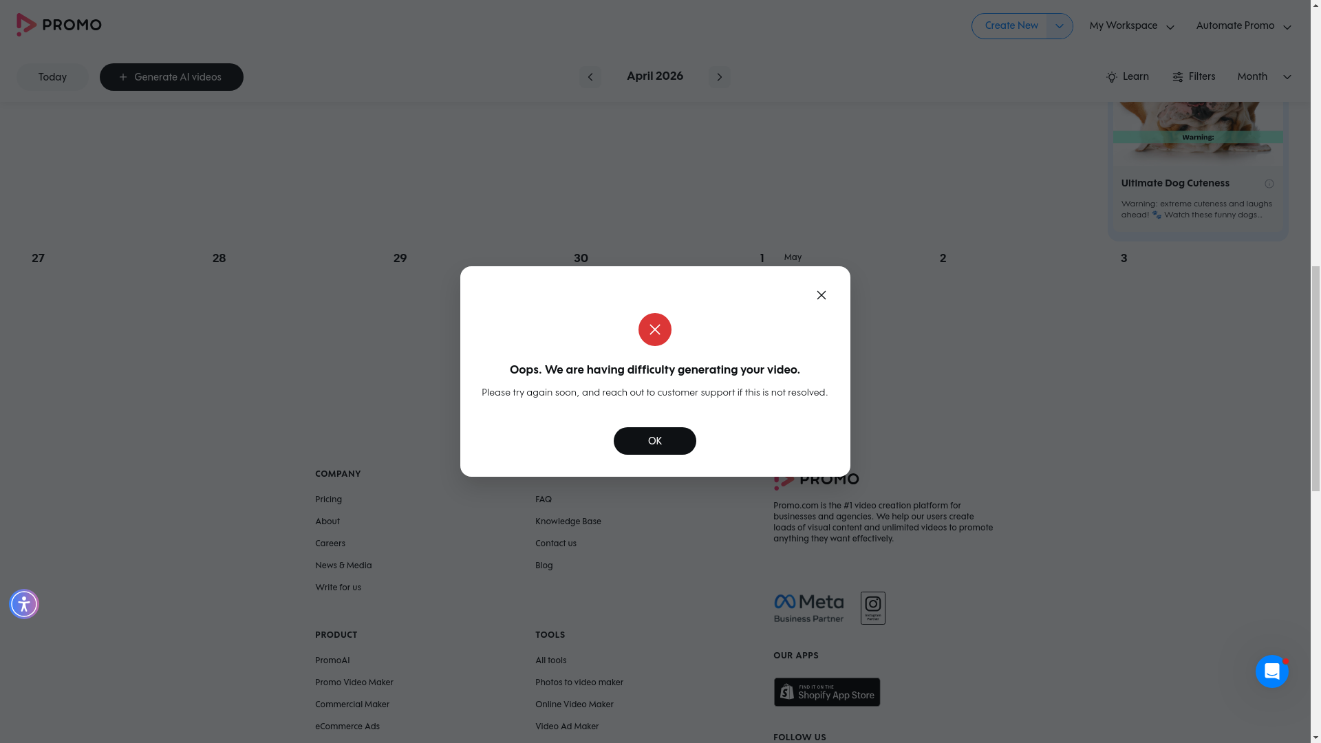 Test failure screenshot
