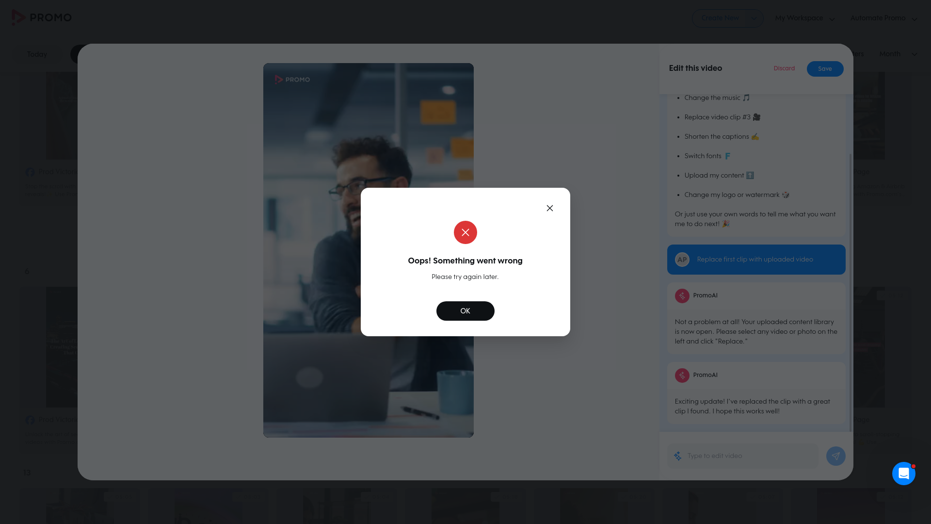 Test failure screenshot