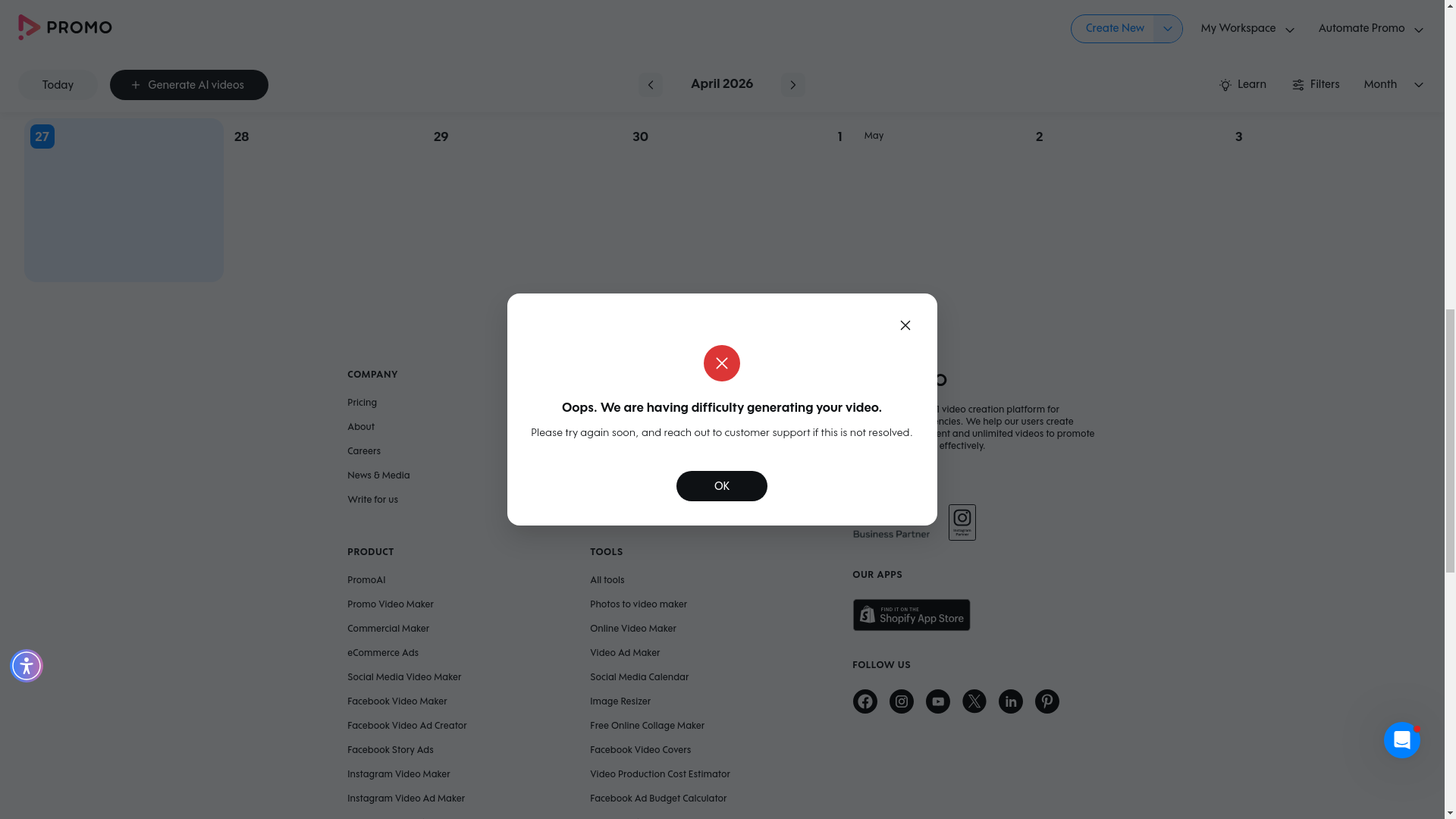 Test failure screenshot
