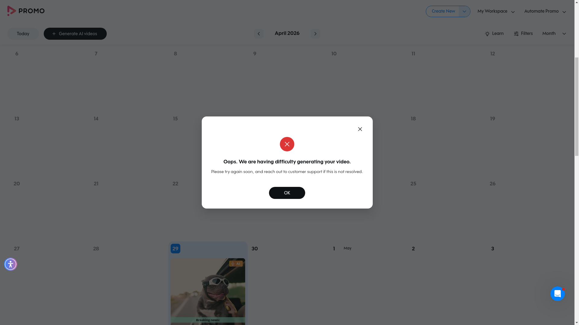 Test failure screenshot