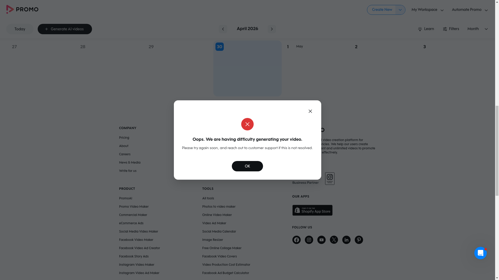 Test failure screenshot