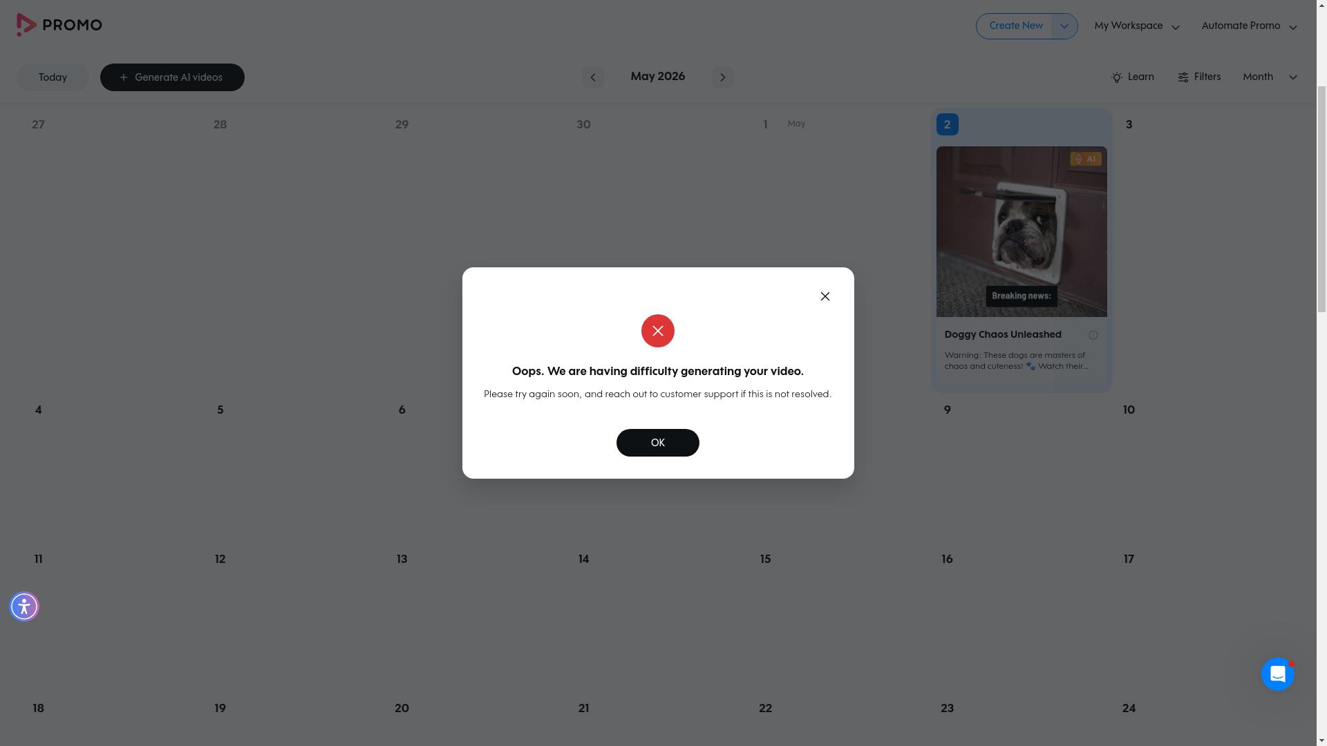Test failure screenshot