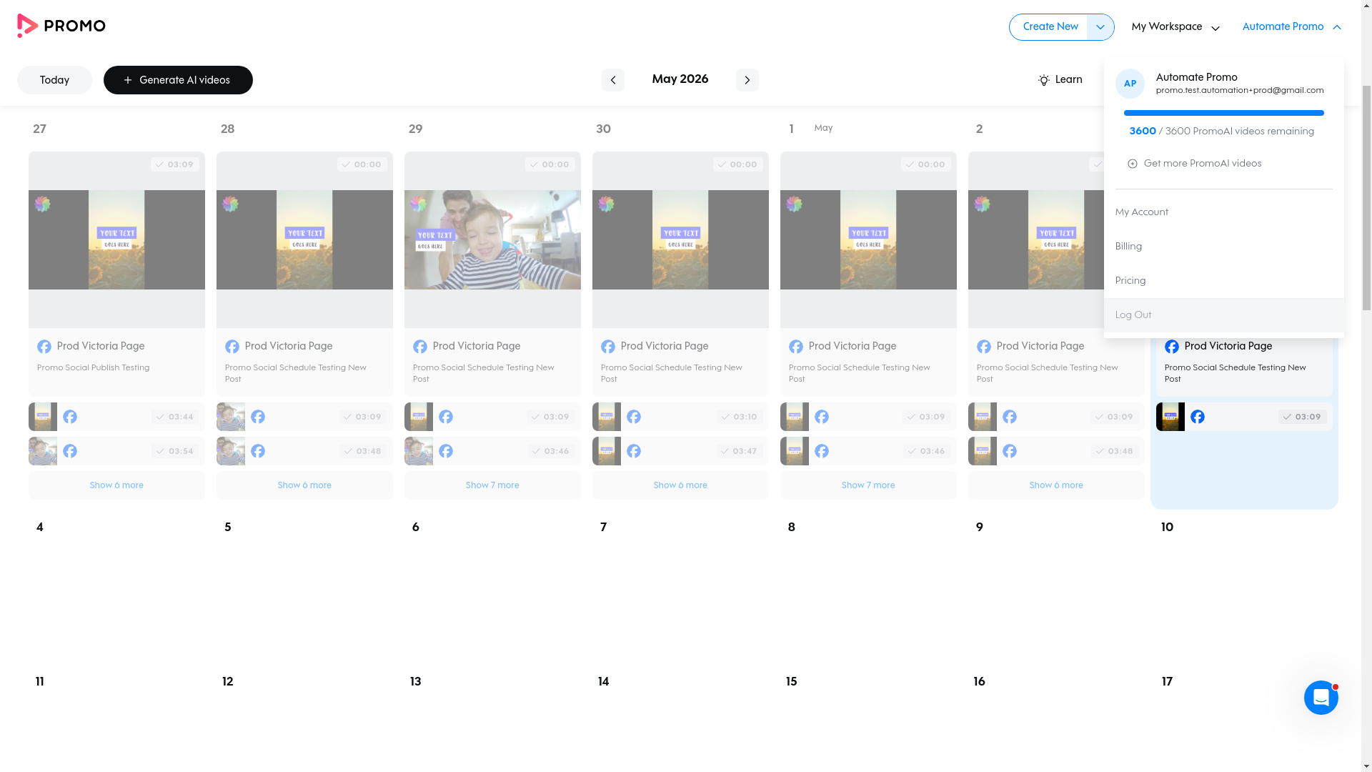 Test failure screenshot