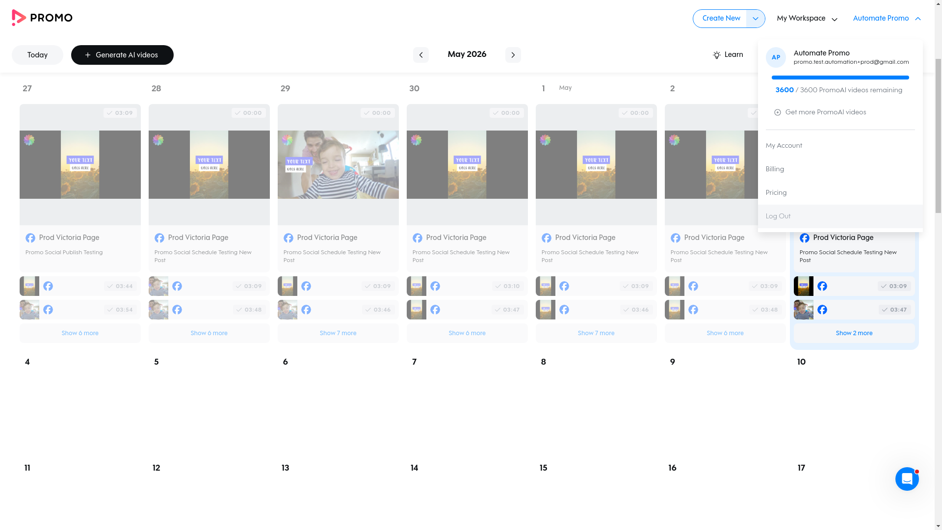 Test failure screenshot