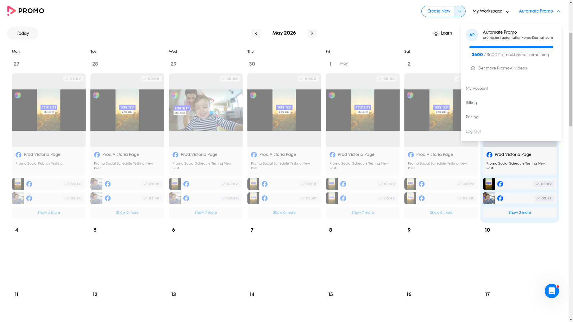 Test failure screenshot