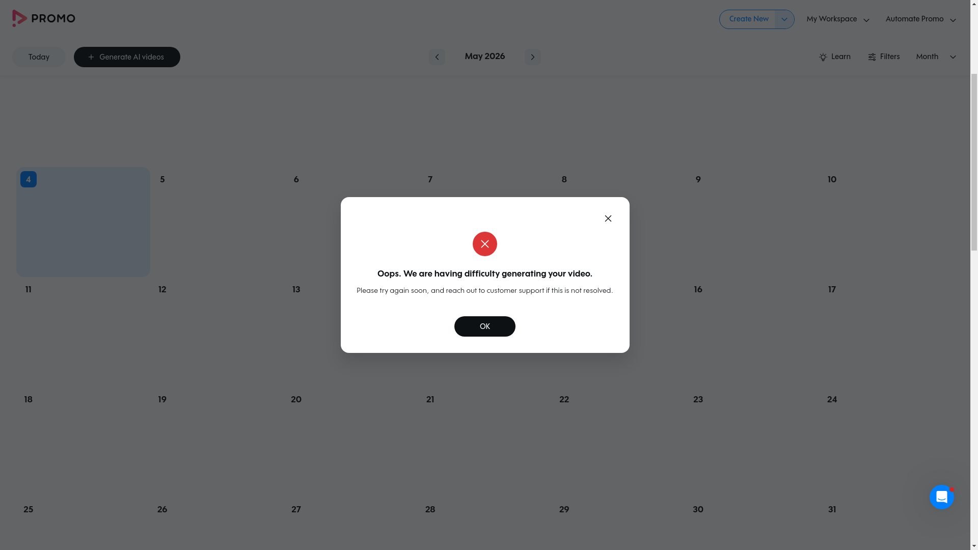 Test failure screenshot