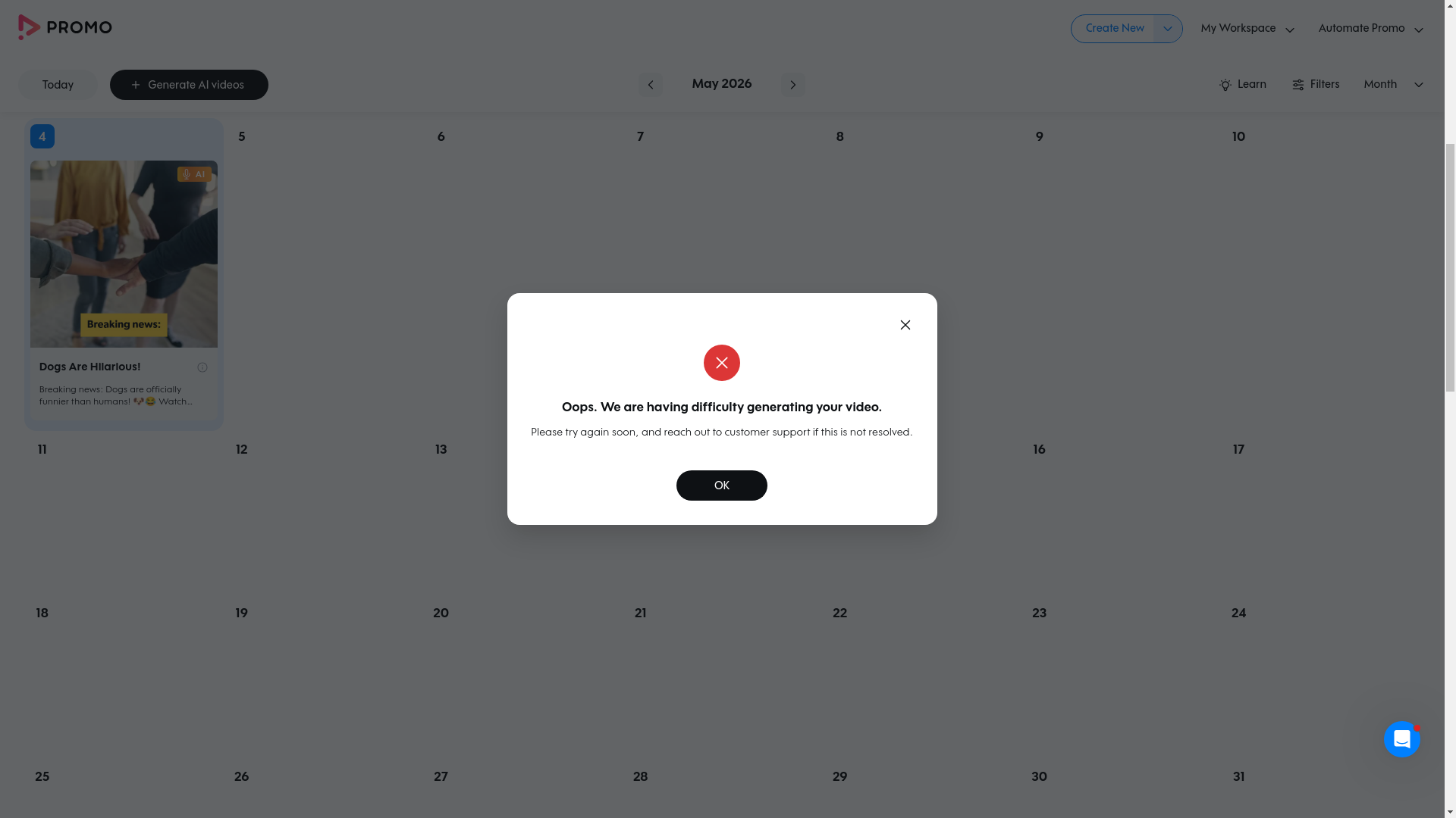 Test failure screenshot