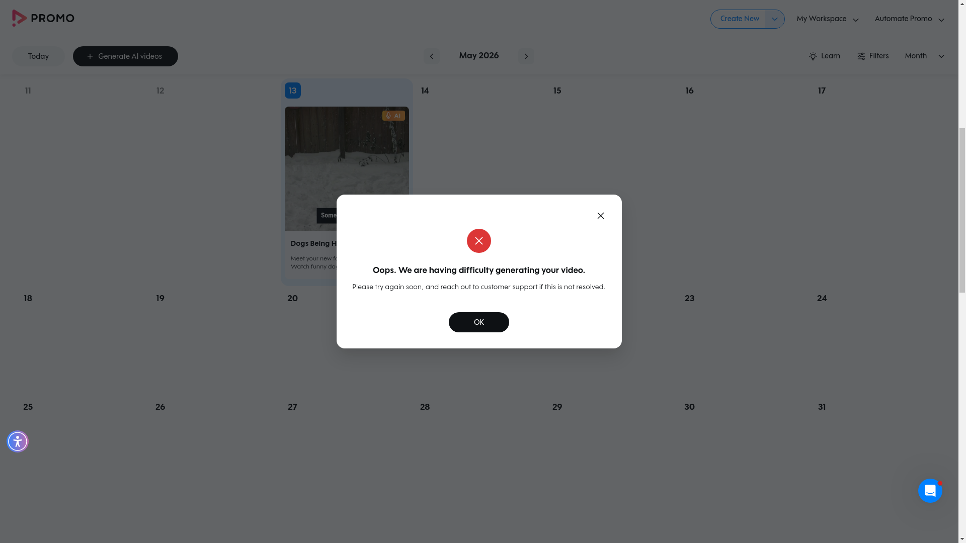 Test failure screenshot