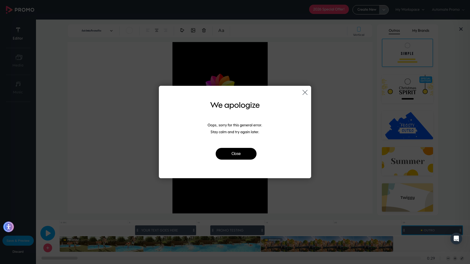 Test failure screenshot