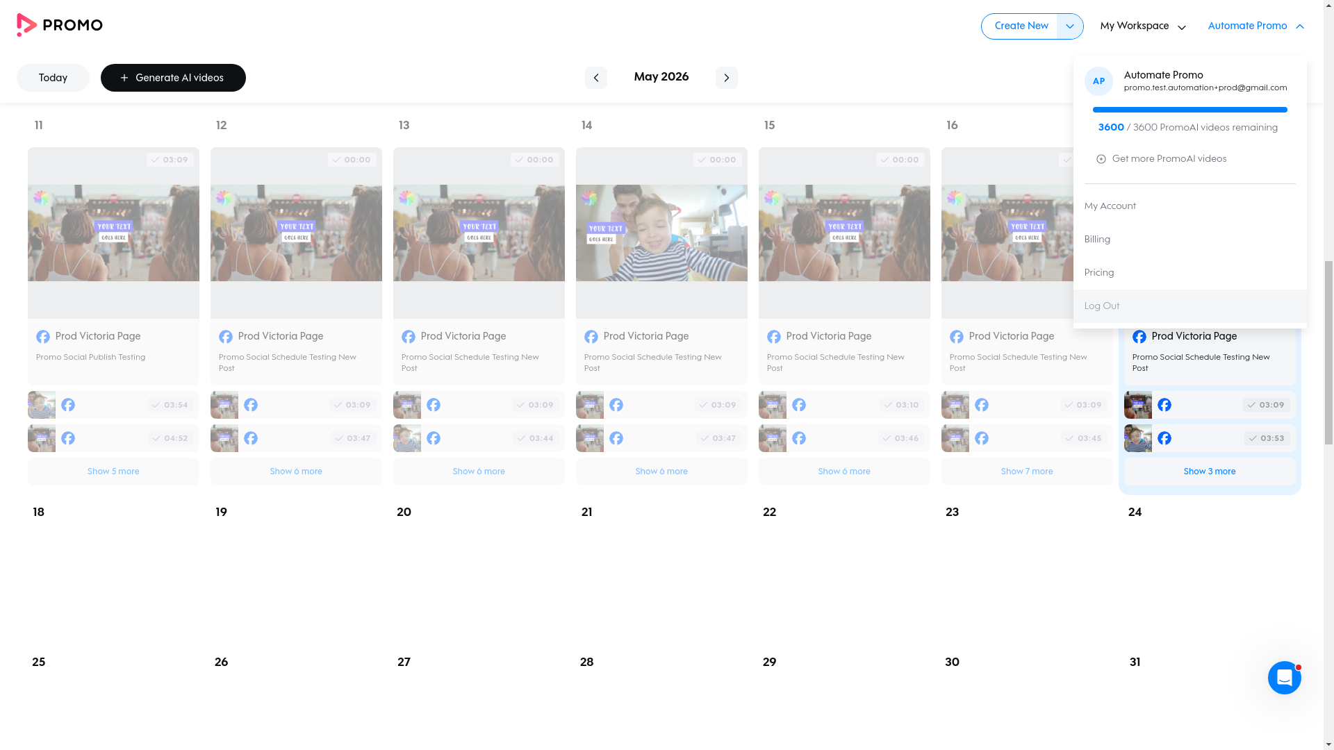 Test failure screenshot