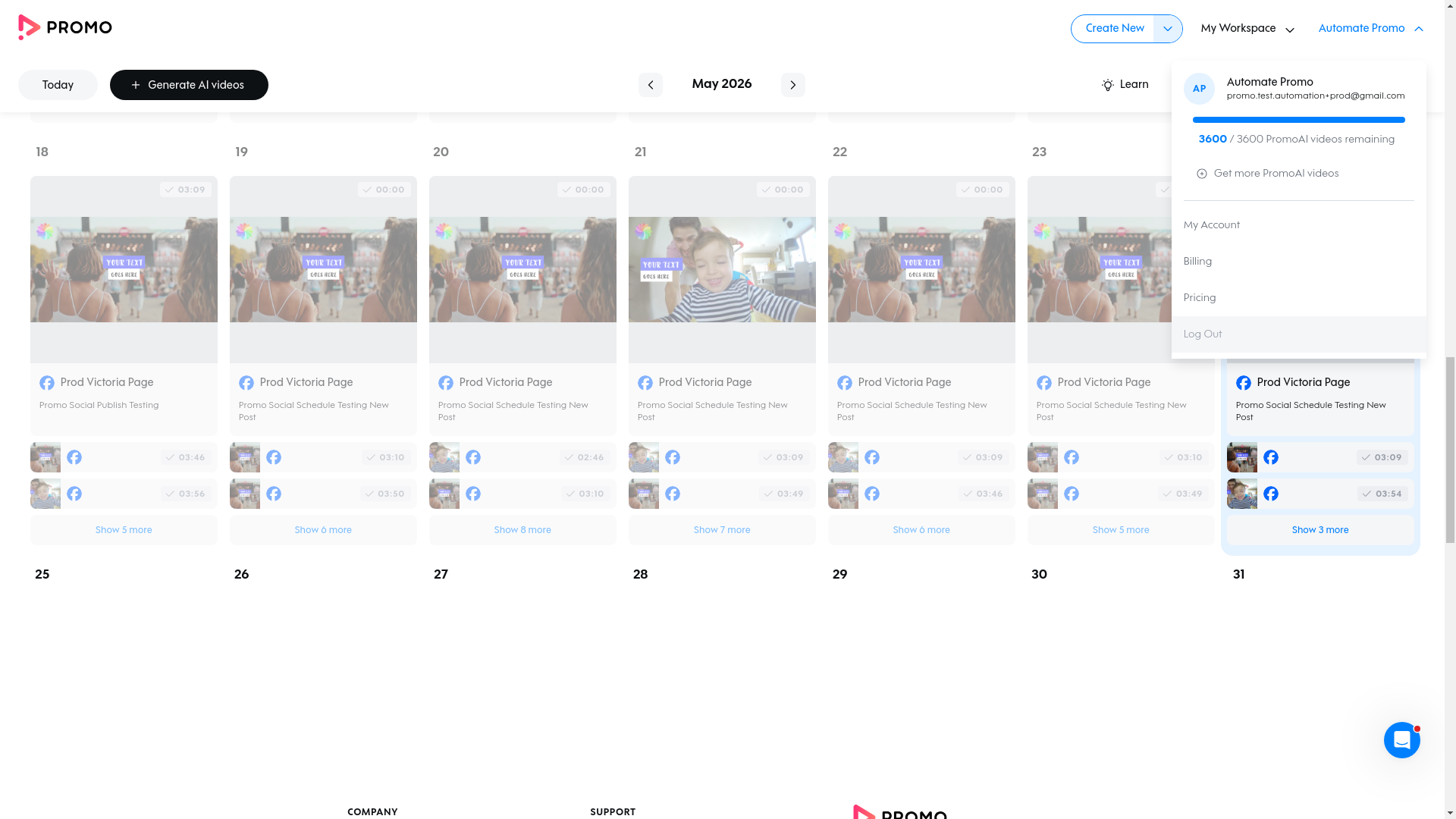 Test failure screenshot