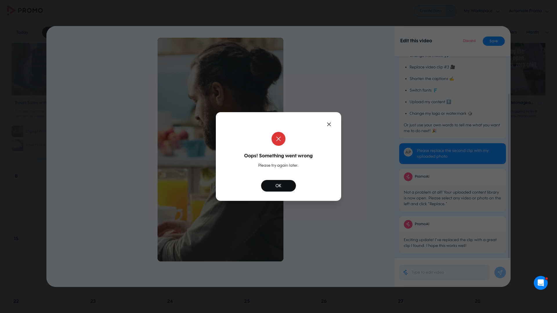 Test failure screenshot
