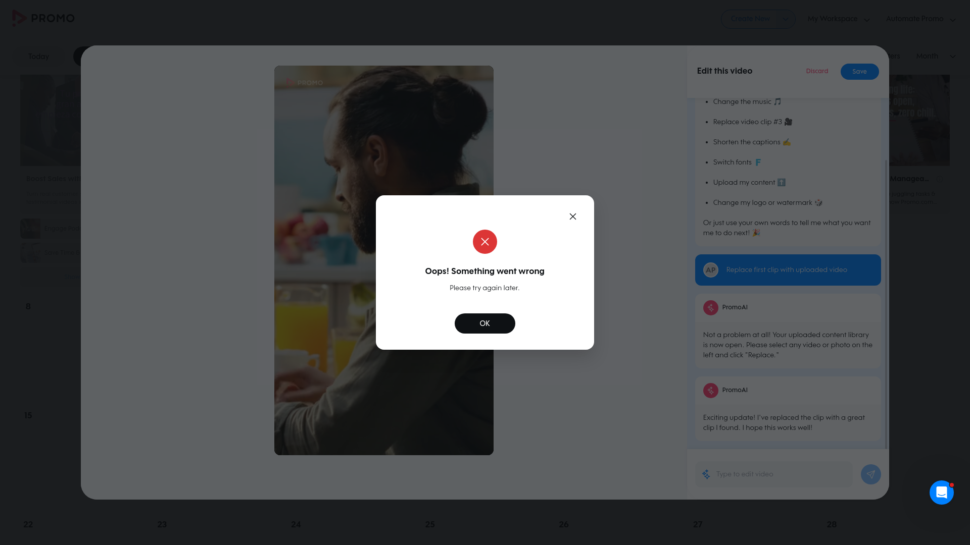 Test failure screenshot