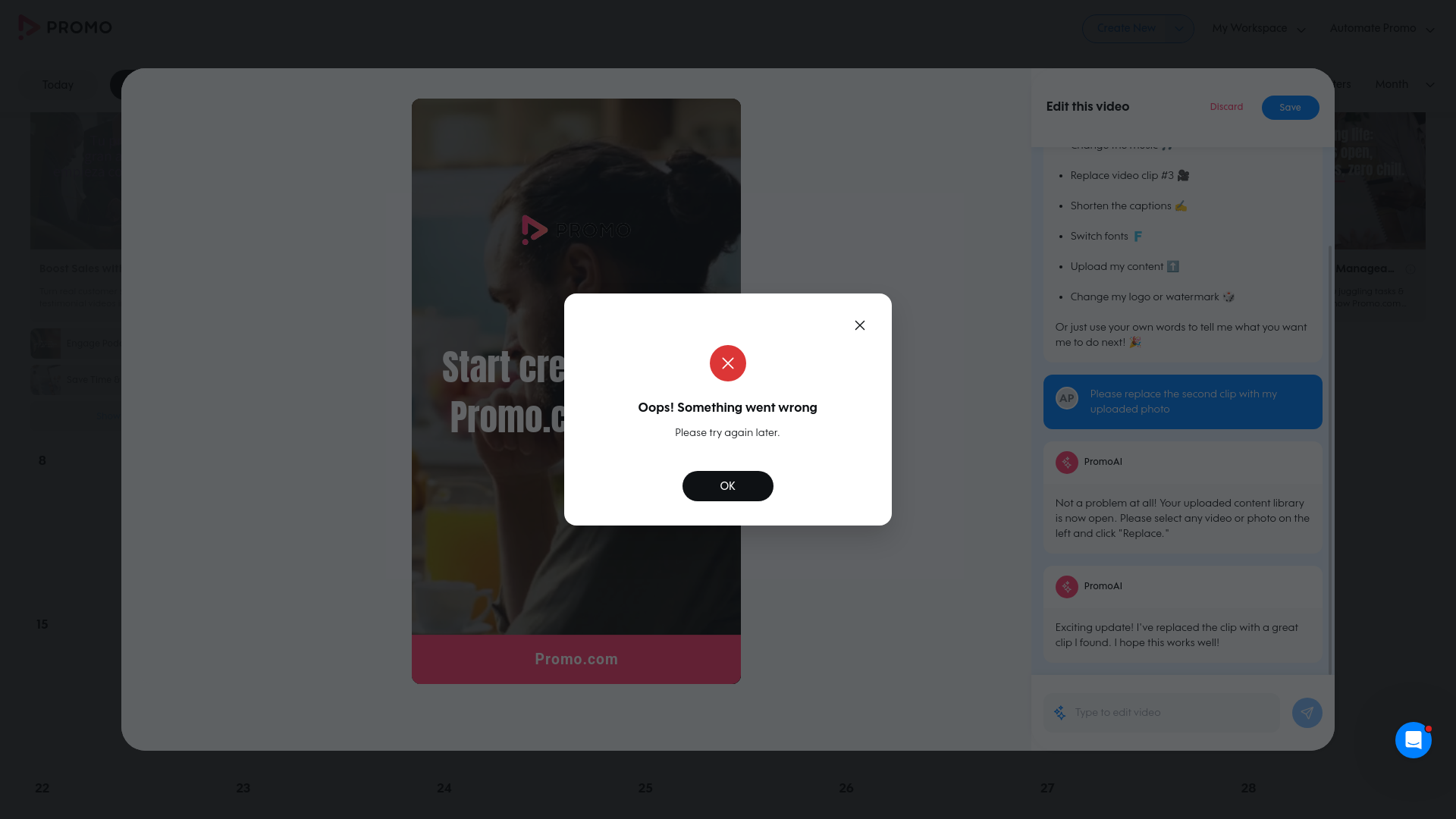 Test failure screenshot