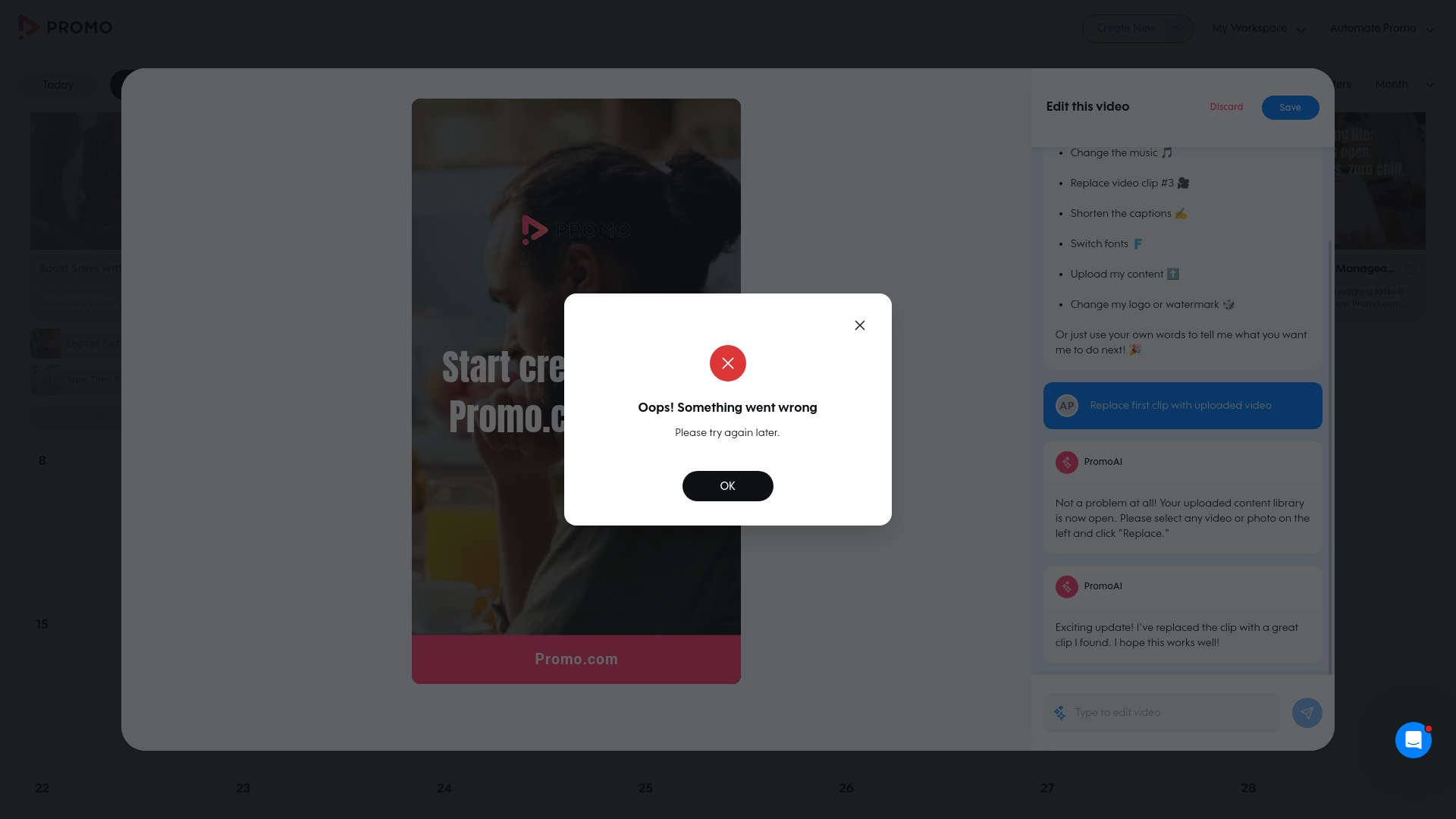 Test failure screenshot