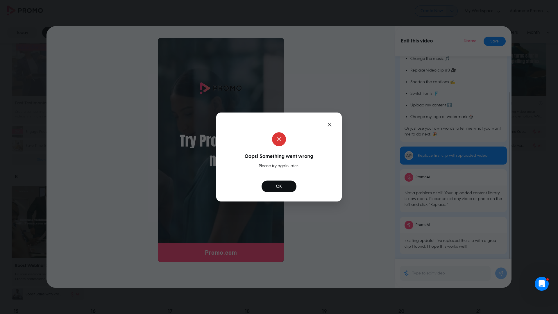Test failure screenshot