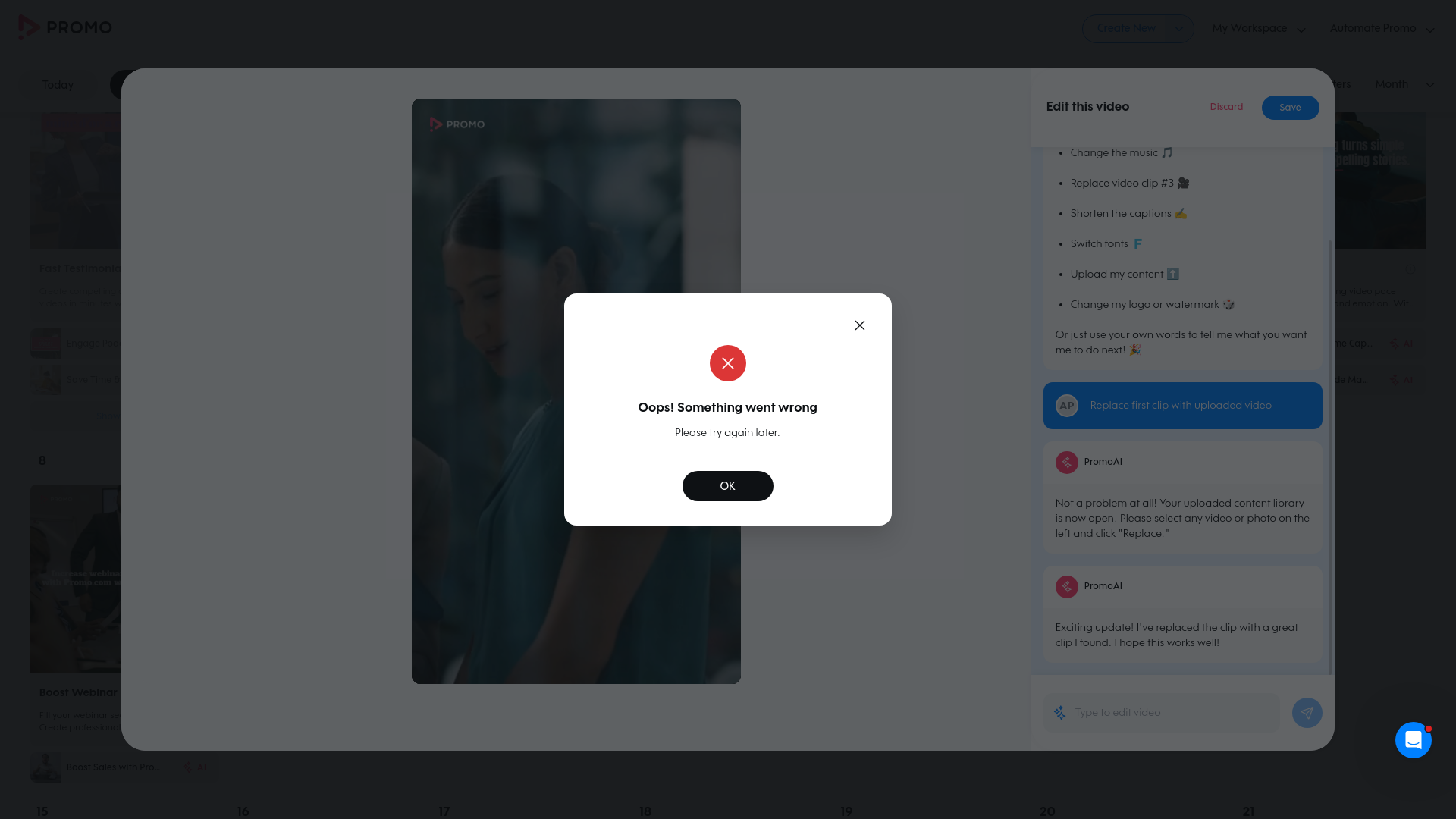 Test failure screenshot