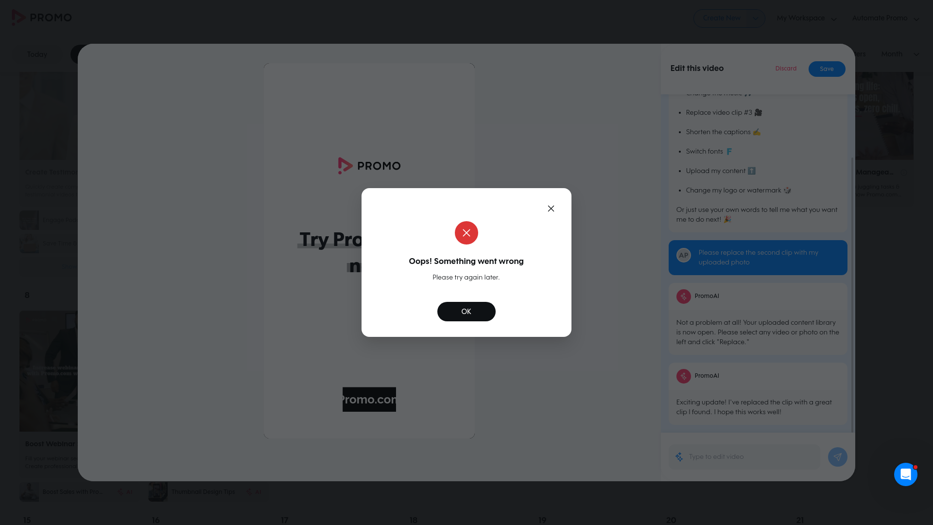 Test failure screenshot