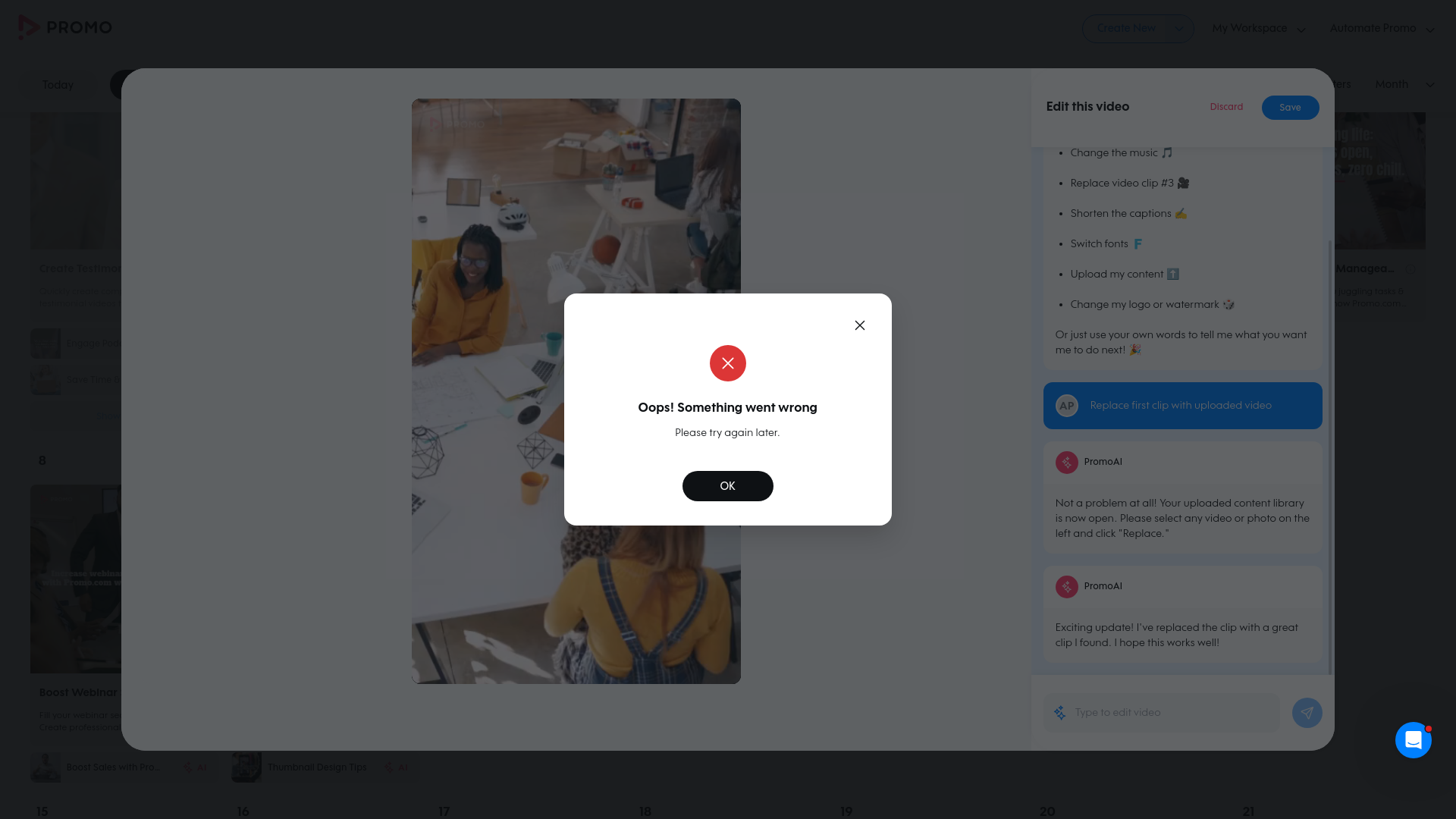 Test failure screenshot
