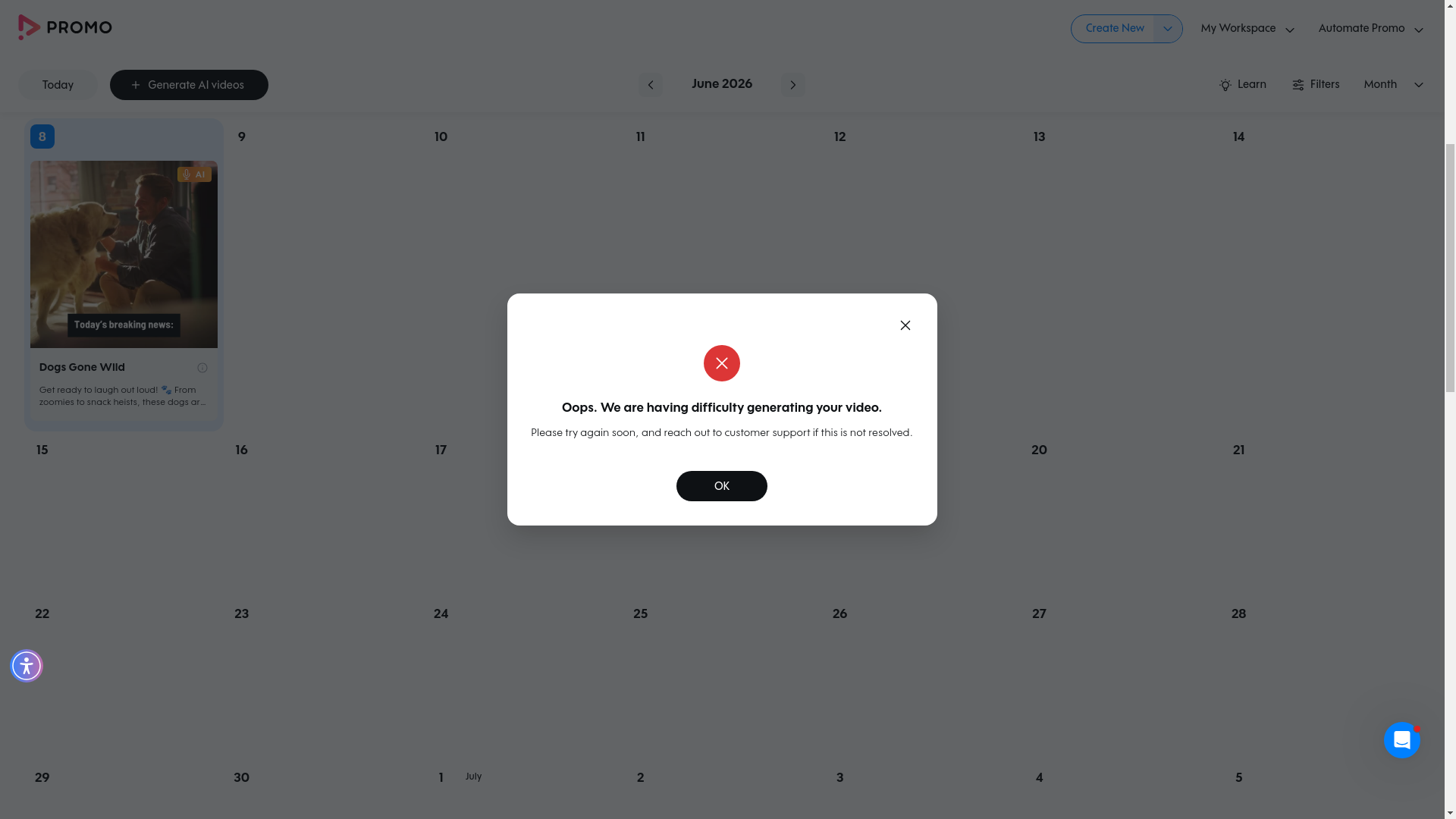 Test failure screenshot