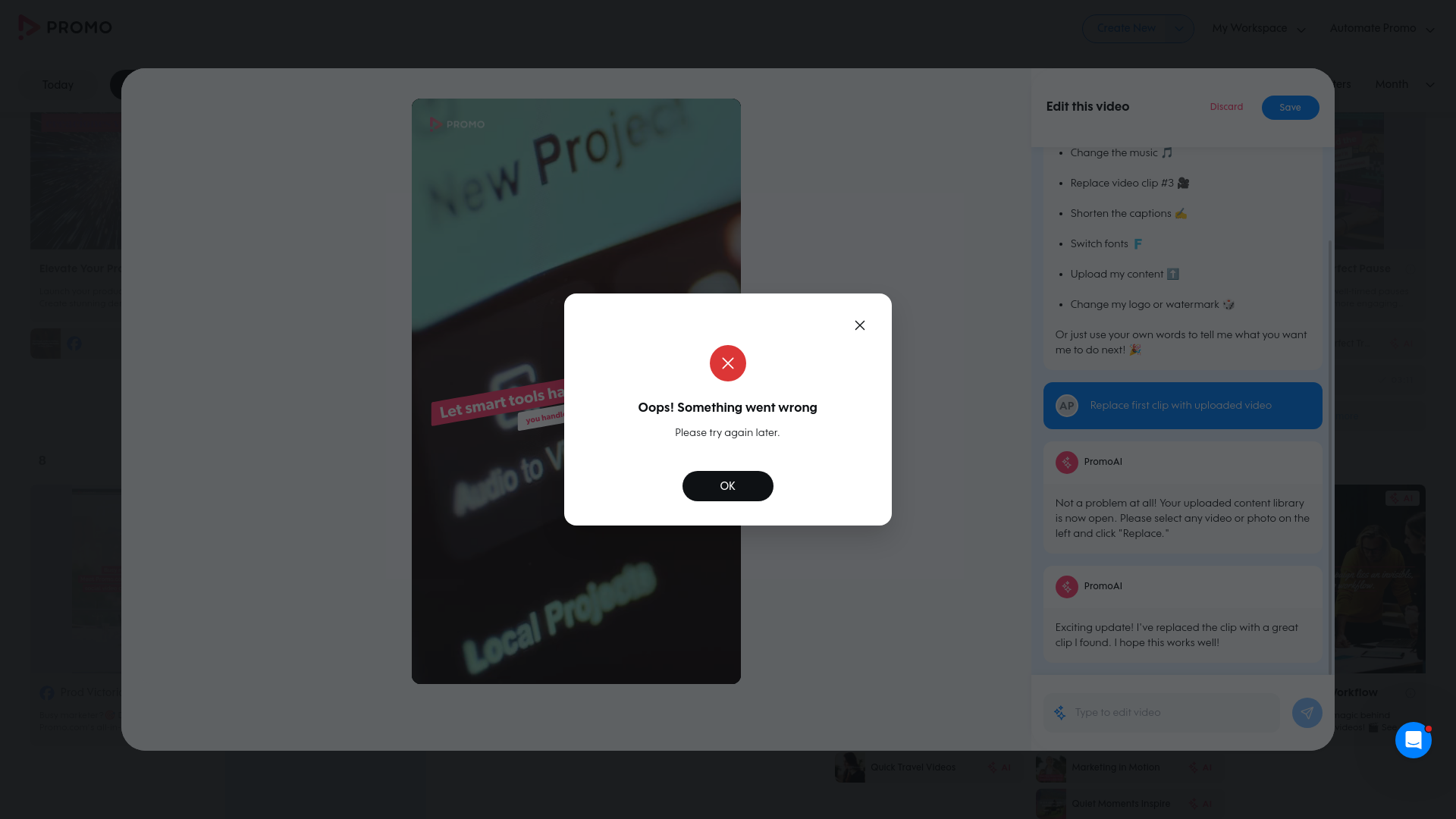 Test failure screenshot