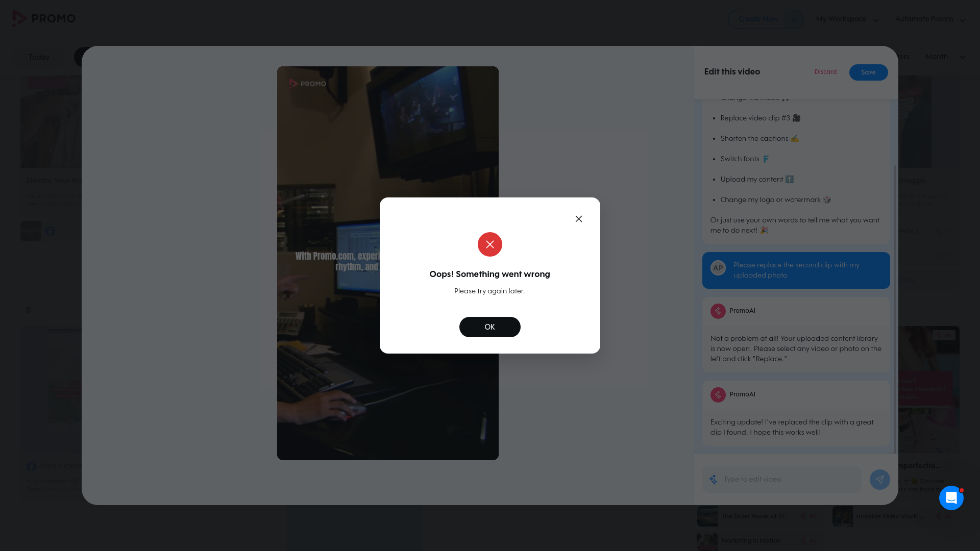 Test failure screenshot