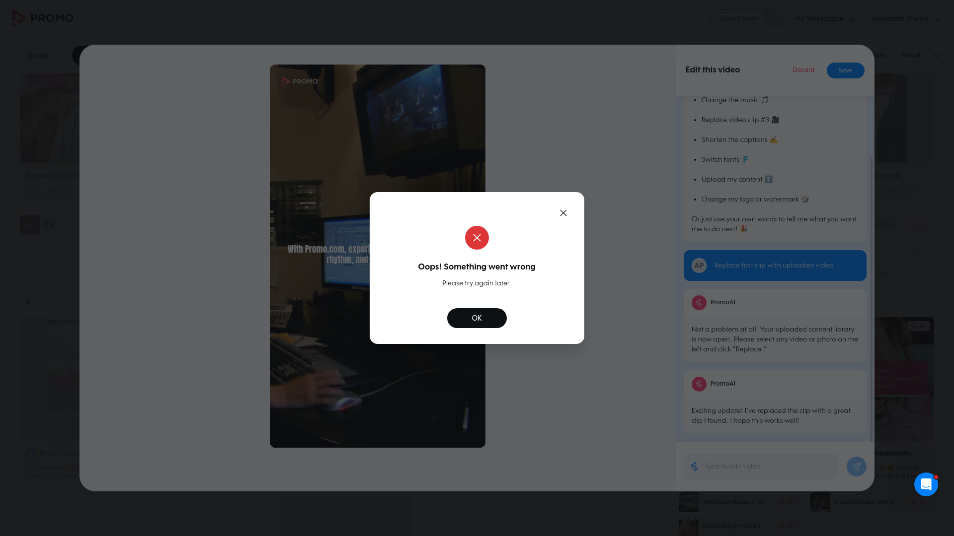 Test failure screenshot