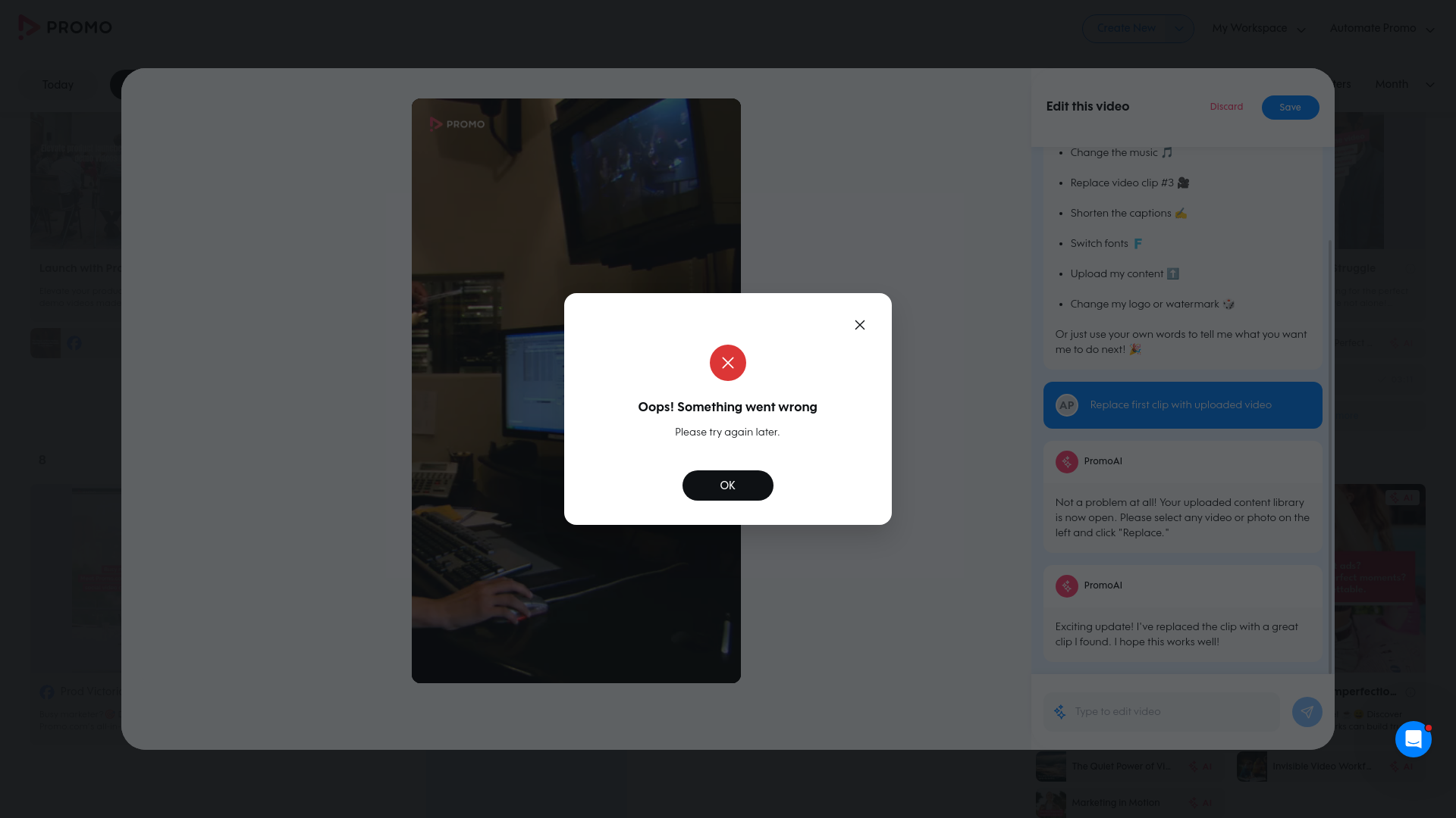 Test failure screenshot
