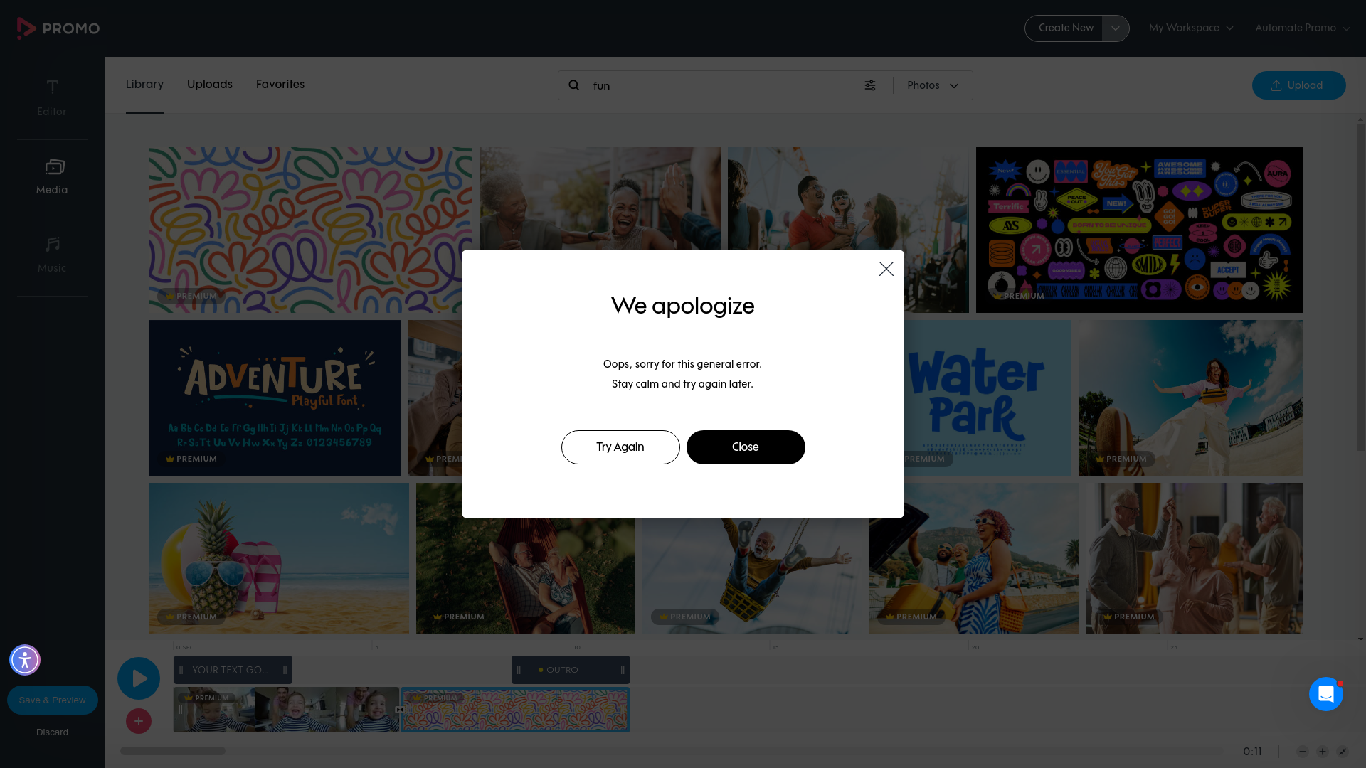 Test failure screenshot
