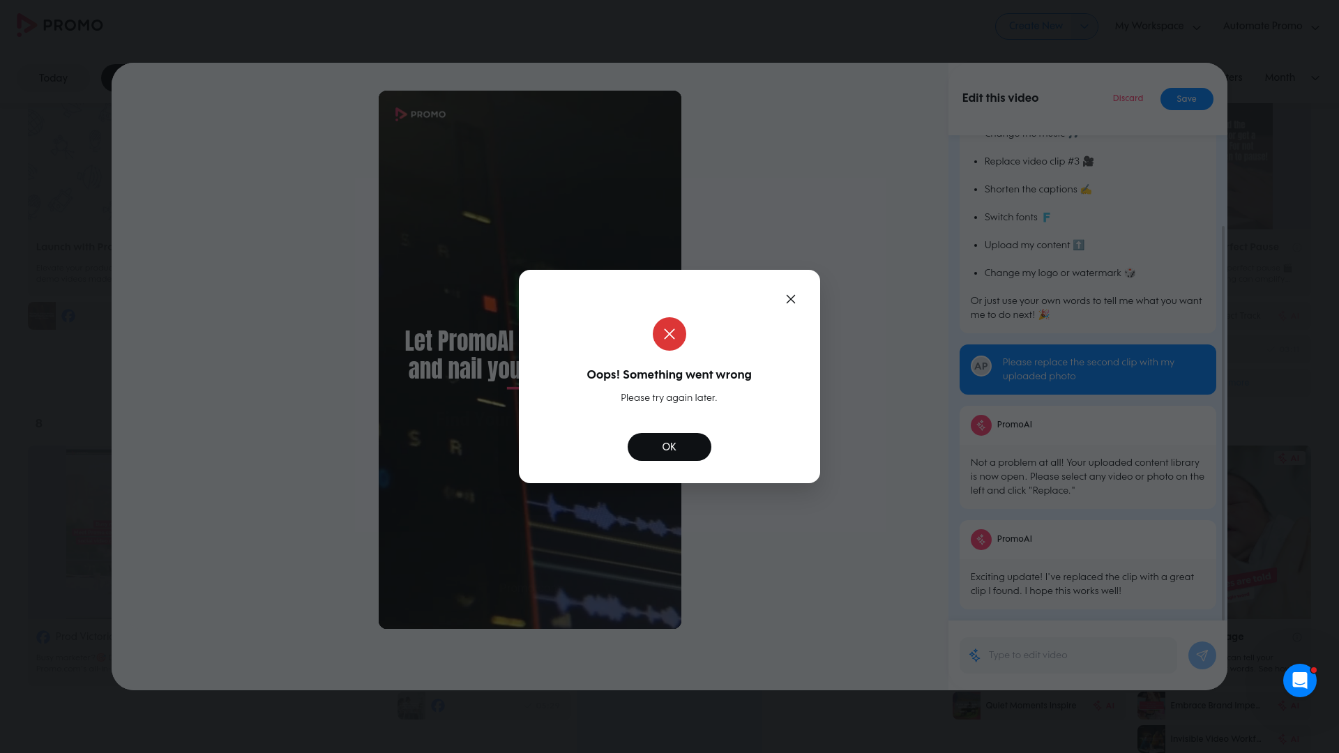 Test failure screenshot