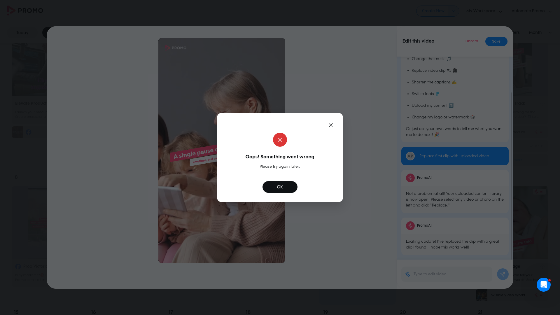 Test failure screenshot
