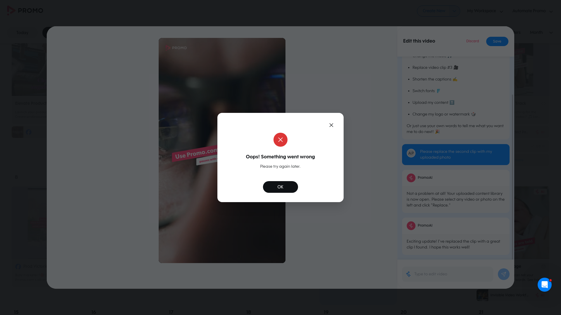 Test failure screenshot