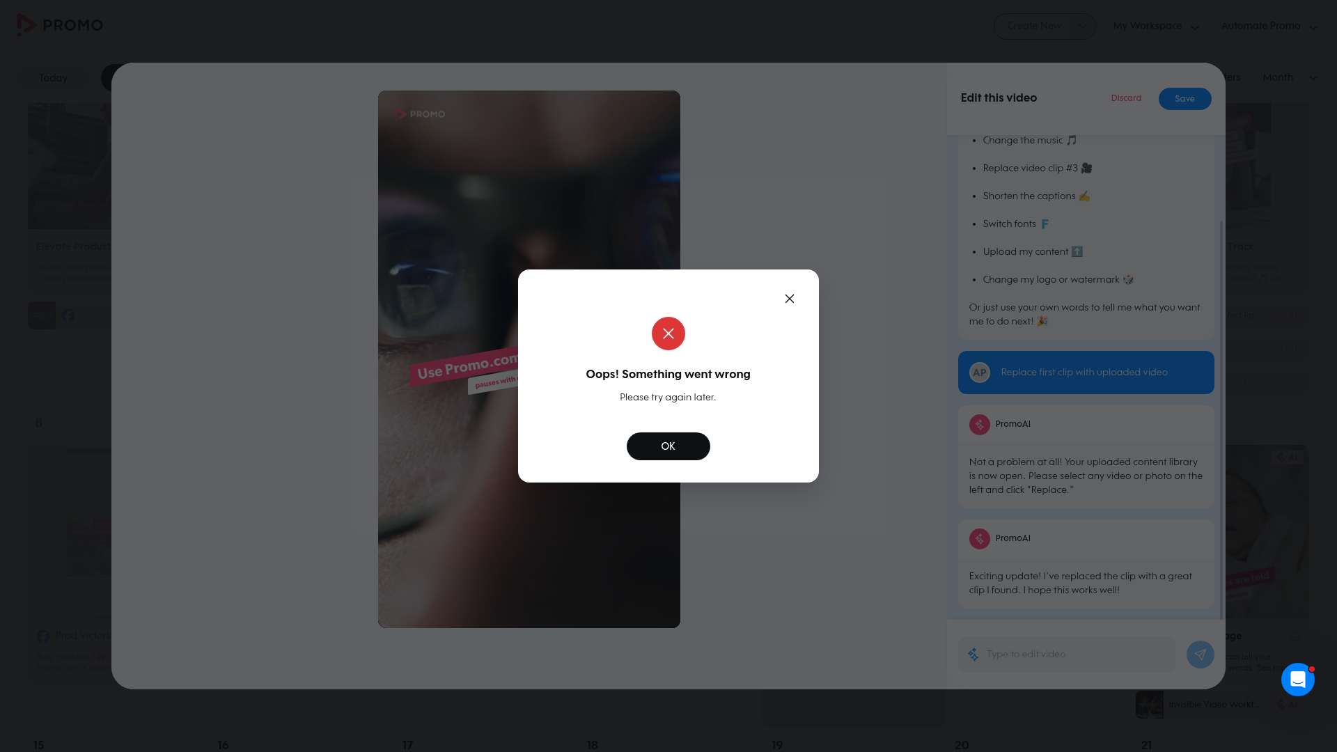 Test failure screenshot