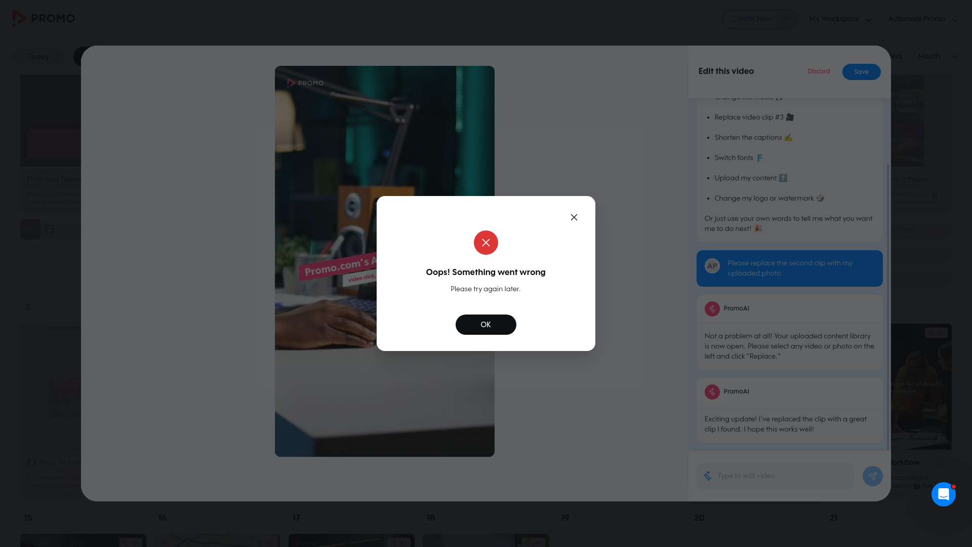 Test failure screenshot