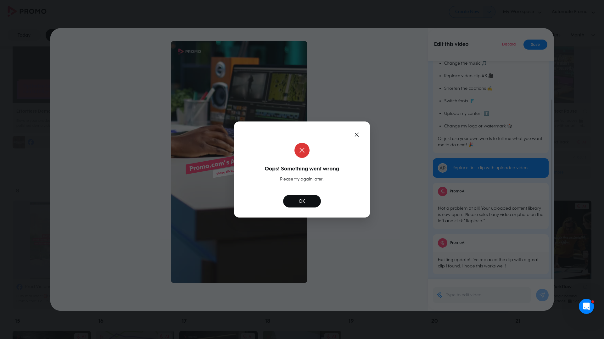 Test failure screenshot