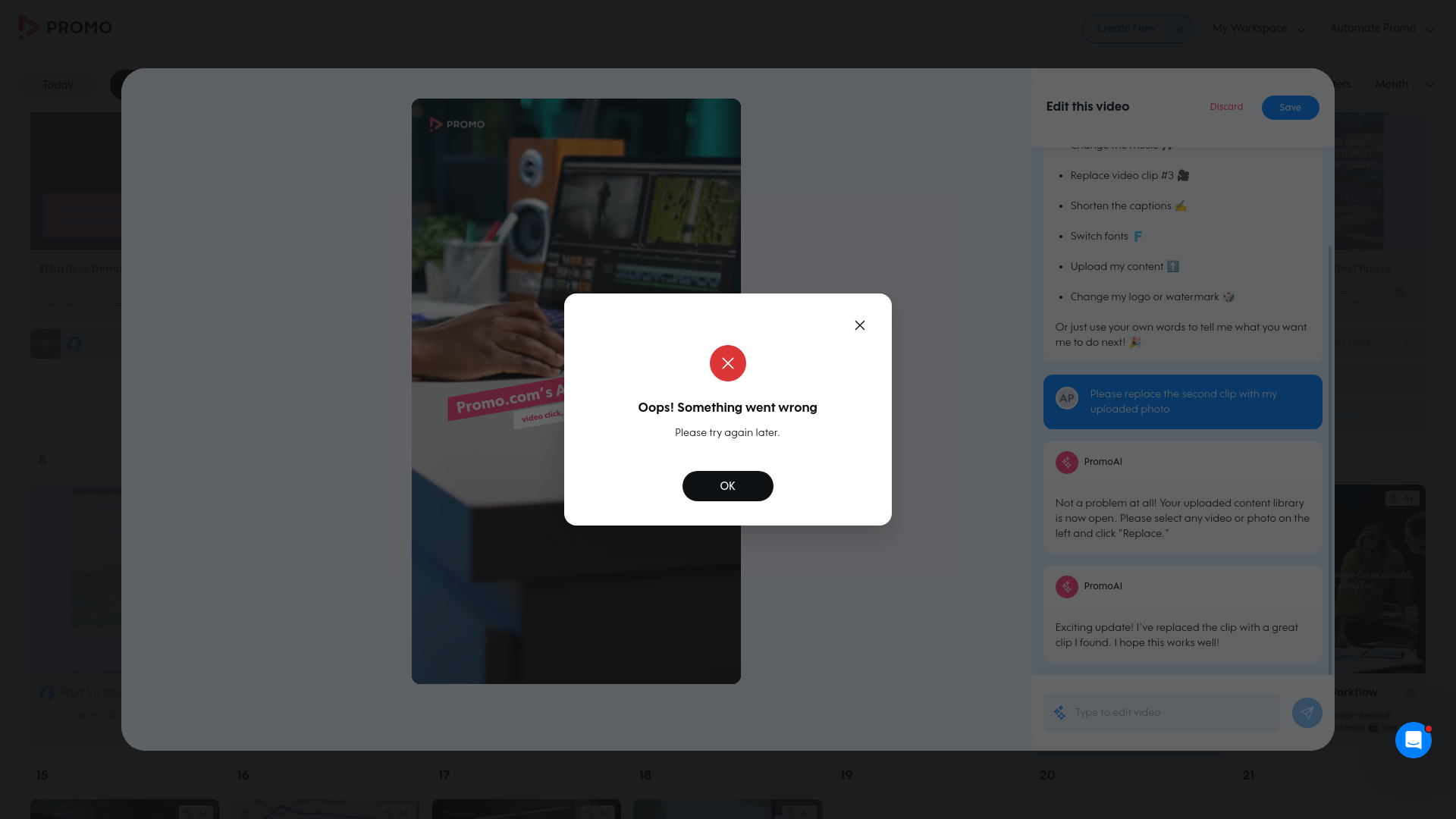 Test failure screenshot