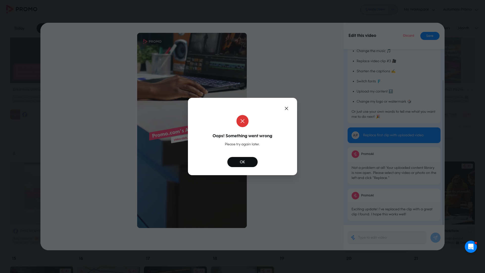 Test failure screenshot