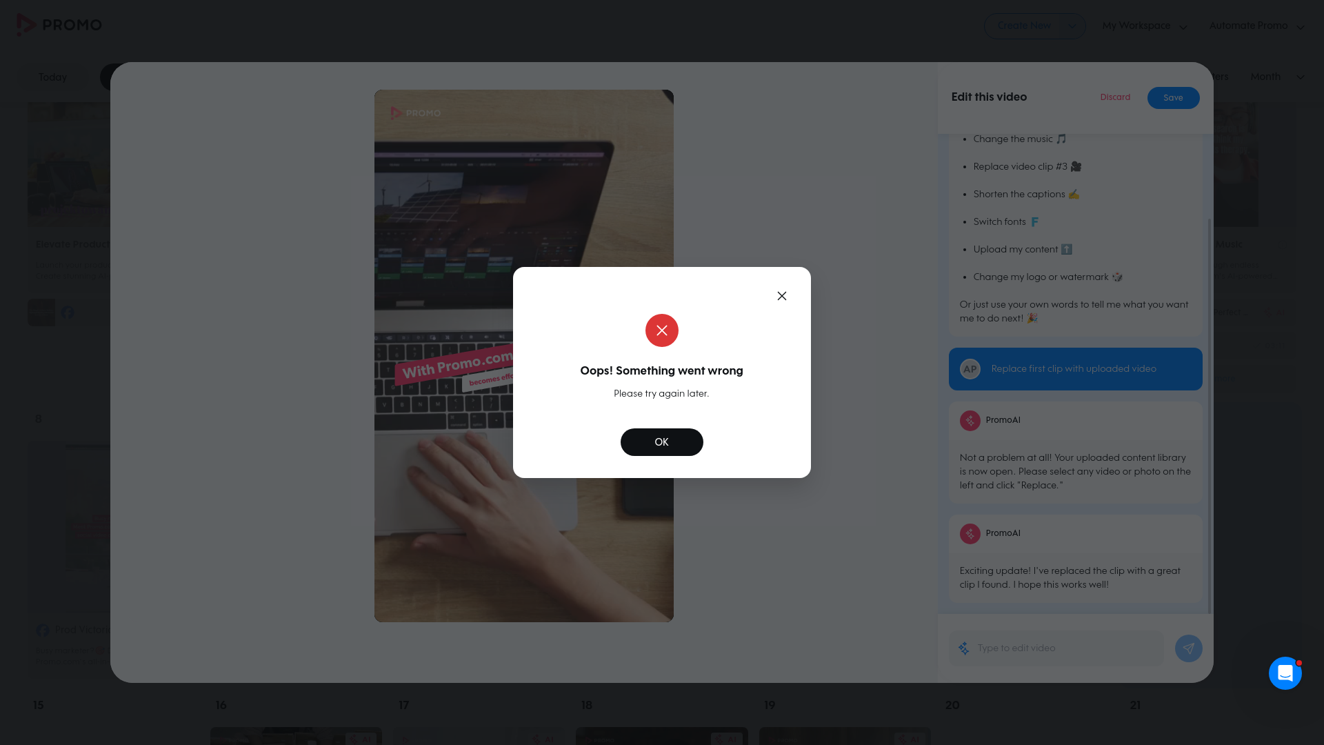 Test failure screenshot