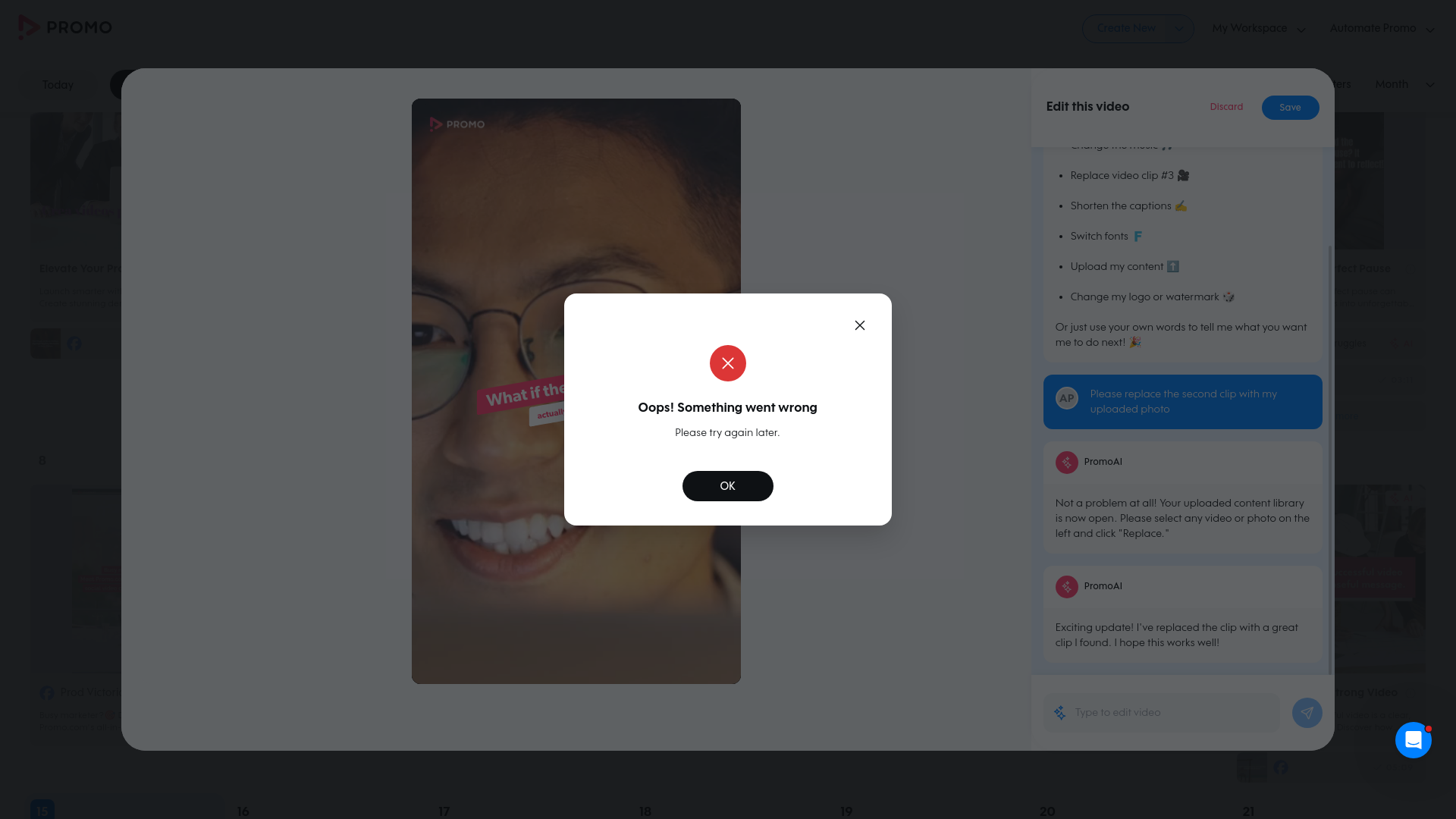 Test failure screenshot
