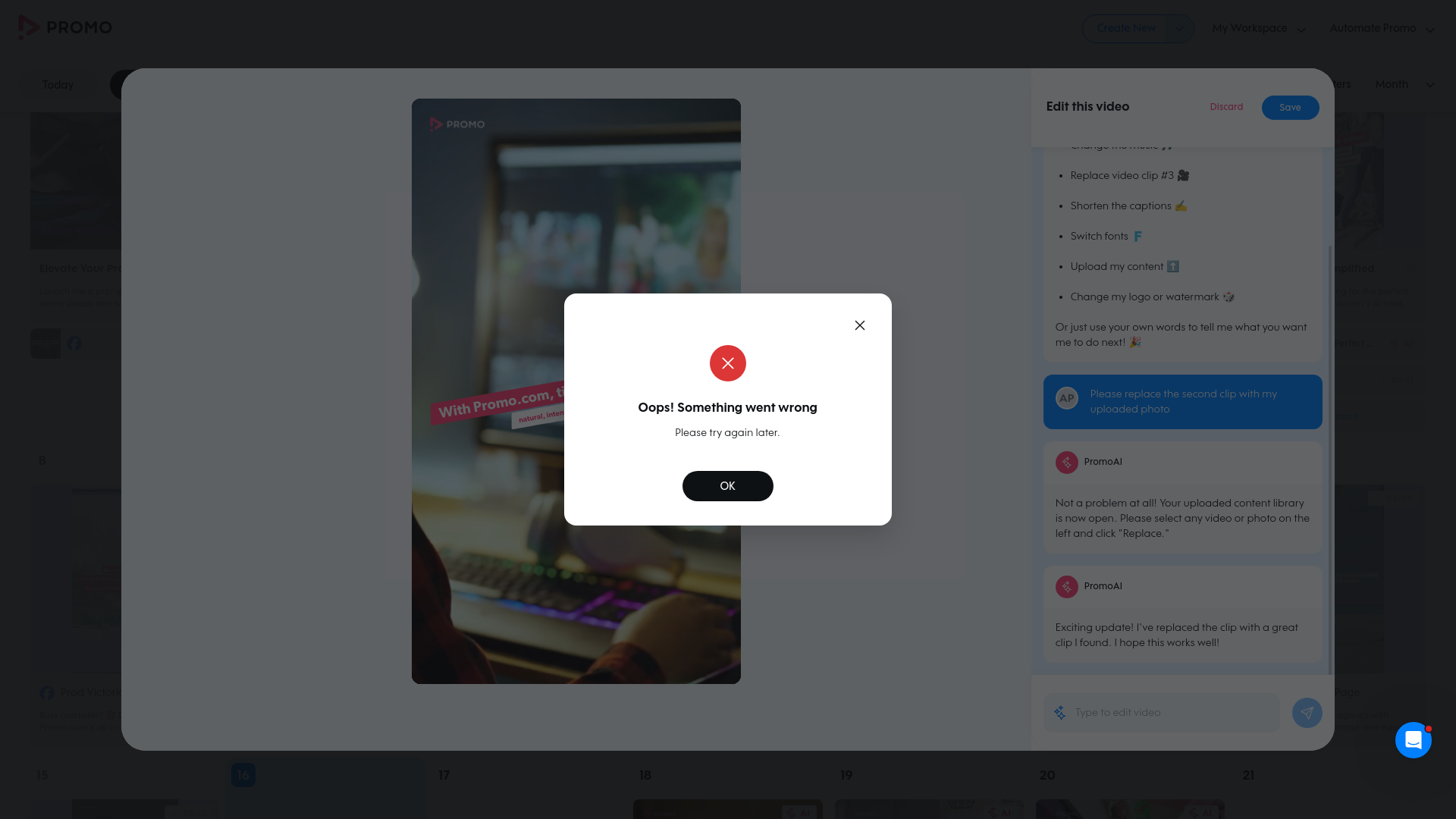 Test failure screenshot
