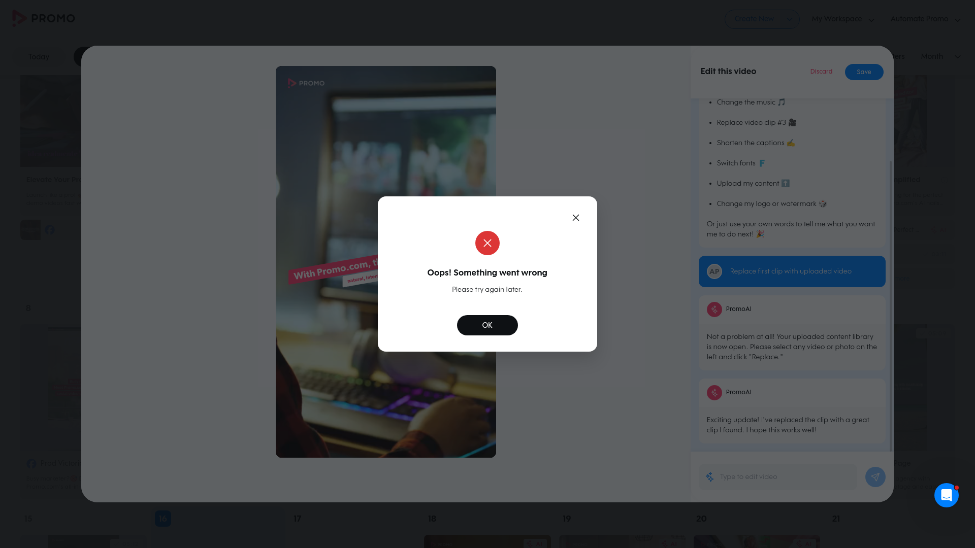 Test failure screenshot