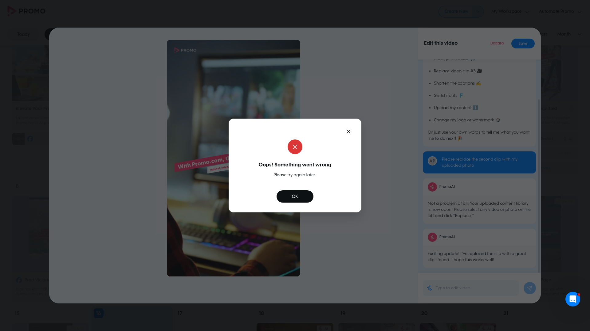 Test failure screenshot