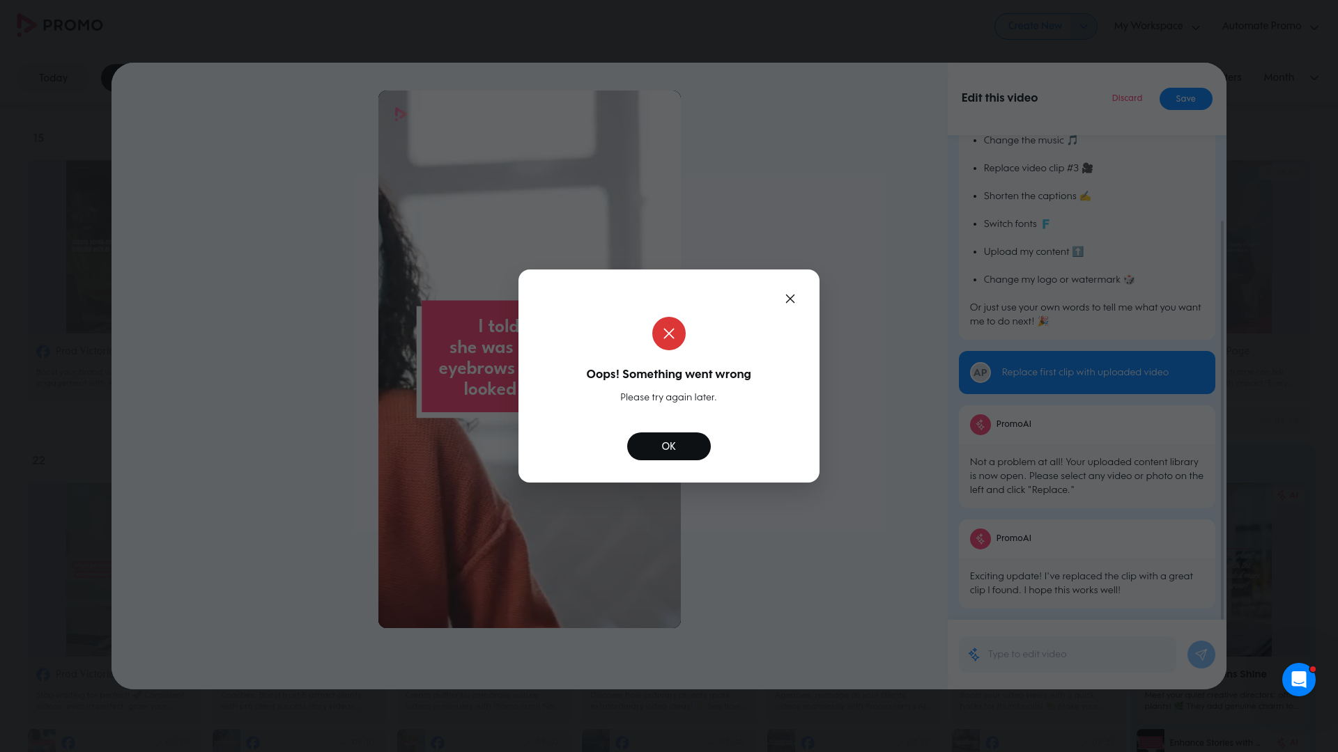Test failure screenshot